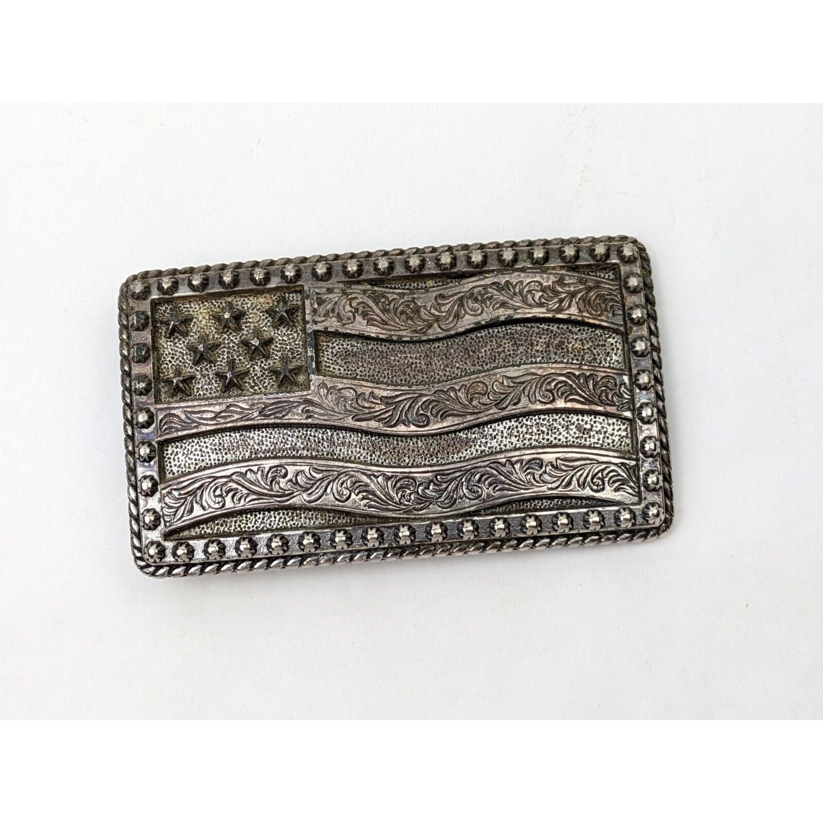 Justin Vtg Justin Flying High American Flag Belt Buckle Western USA Size ONE SIZE - 1 Thumbnail