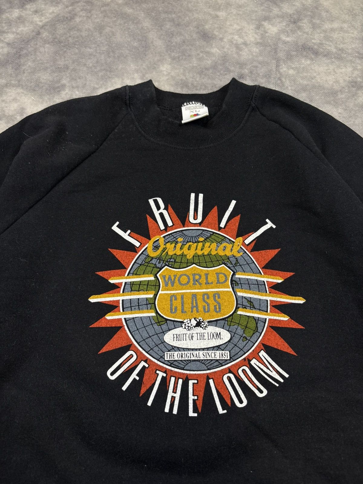 Fruit Of The Loom × Vintage Vintage FOTL Graphic Sweatshirt Boxy Skateboard y2k 90s rare Size US XL / EU 56 / 4 - 2 Thumbnail