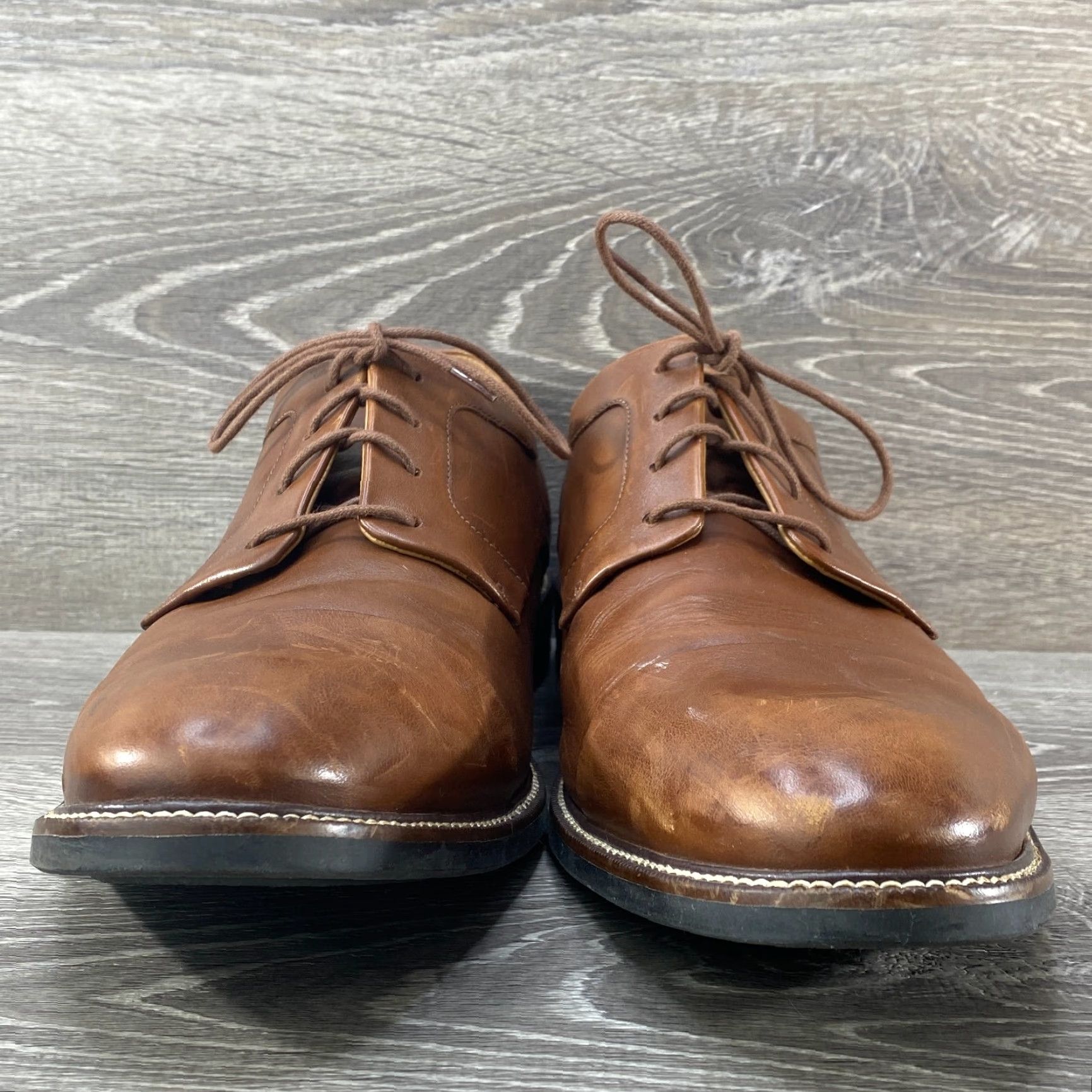 Cole Haan Cole Haan Grand.Os Mens Size 14 M Oxford Cap Toe Brown Leather Dress Shoes C20153 Size ONE SIZE - 4 Thumbnail