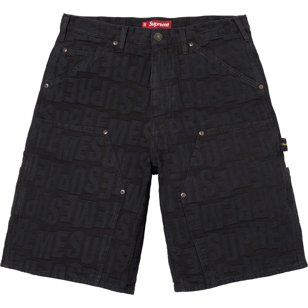 Supreme Supreme Script Baggy Denim Short Washed Black | Grailed