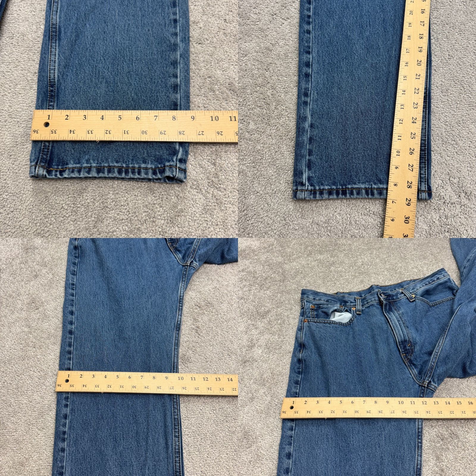 Levi's Levi's 505 Regular Fit Straight Denim Jeans Mens 38x30 Blue Medium Wash Cotton Size US 38 / EU 54 - 9 Thumbnail