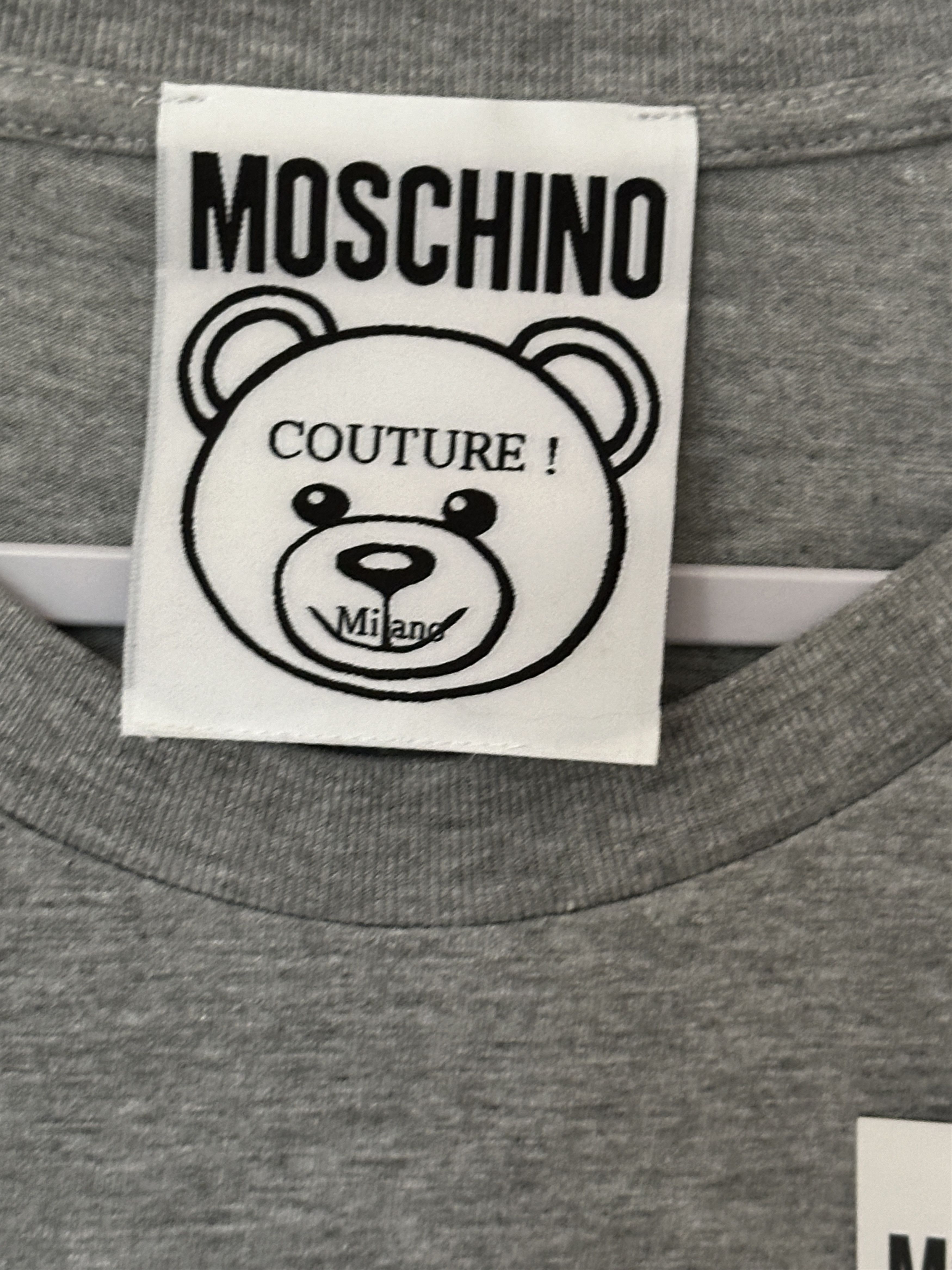 Moschino Moschino Men's Gray Teddy Crewneck T shirt Size 42 US Size US L / EU 52-54 / 3 - 3 Thumbnail