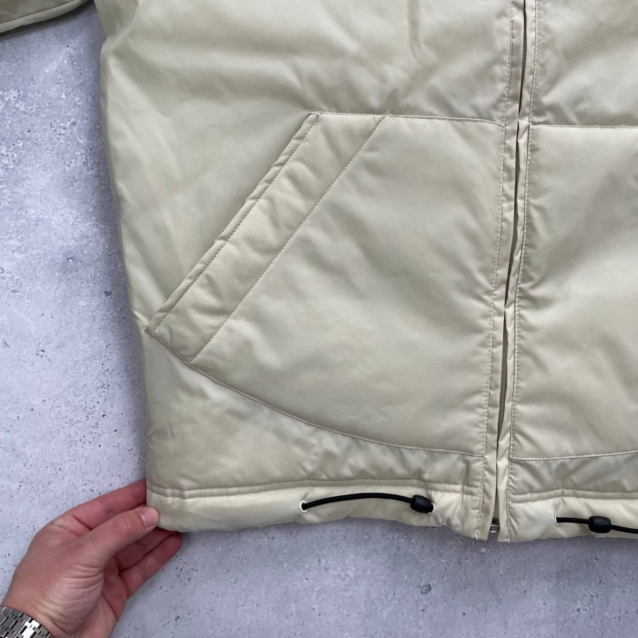 Nike × Vintage Vintage 2000s Nike Nylon Puffer Y2K Jacket Beige Size S Size US S / EU 44-46 / 1 - 5 Thumbnail