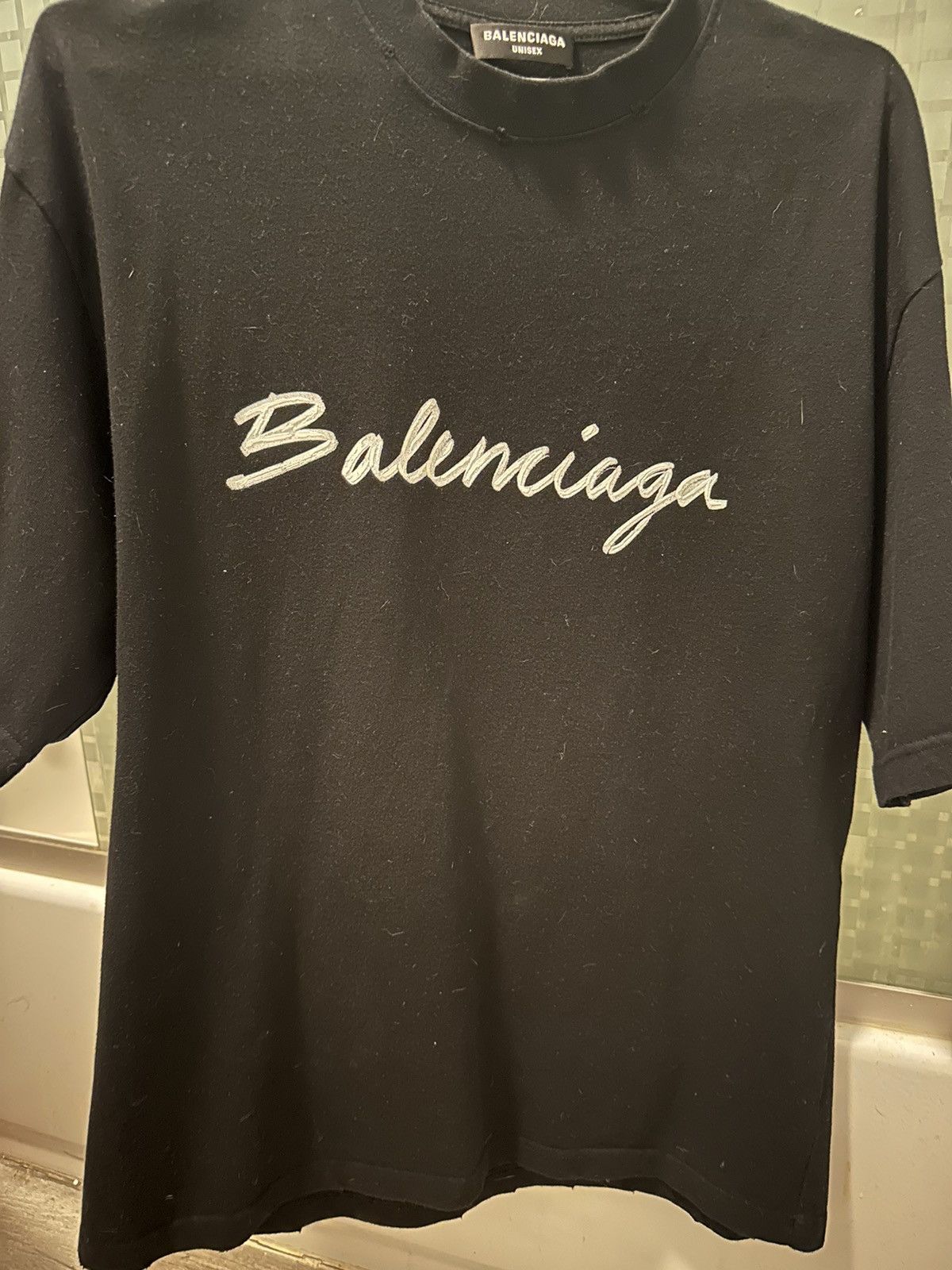 Balenciaga Balenciaga Script Logo Oversized T-Shirt | Grailed