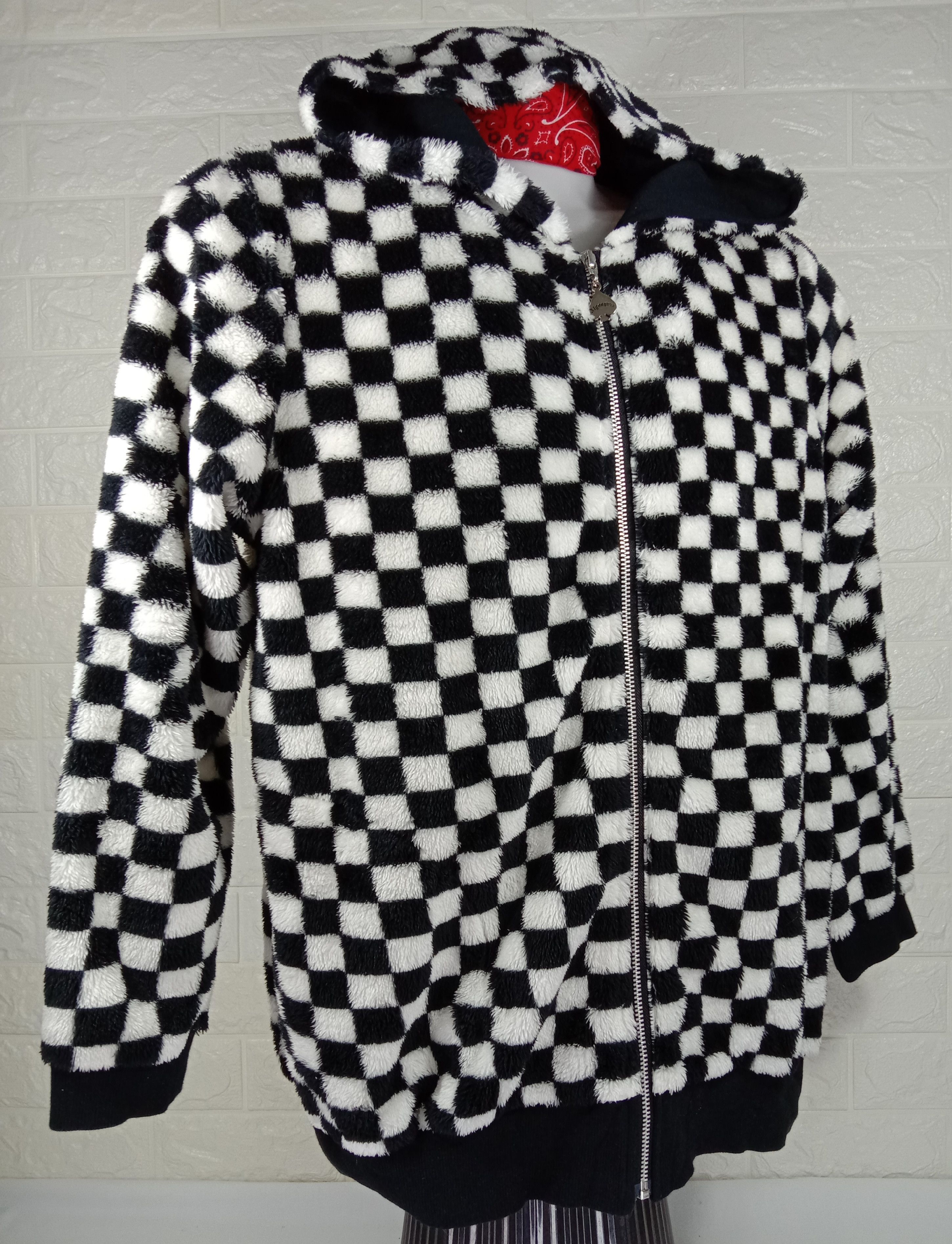 Japanese Brand Vintage Algonquins Checkered Floor Fleece Hoodie Sweatshirt Size US L / EU 52-54 / 3 - 2 Thumbnail