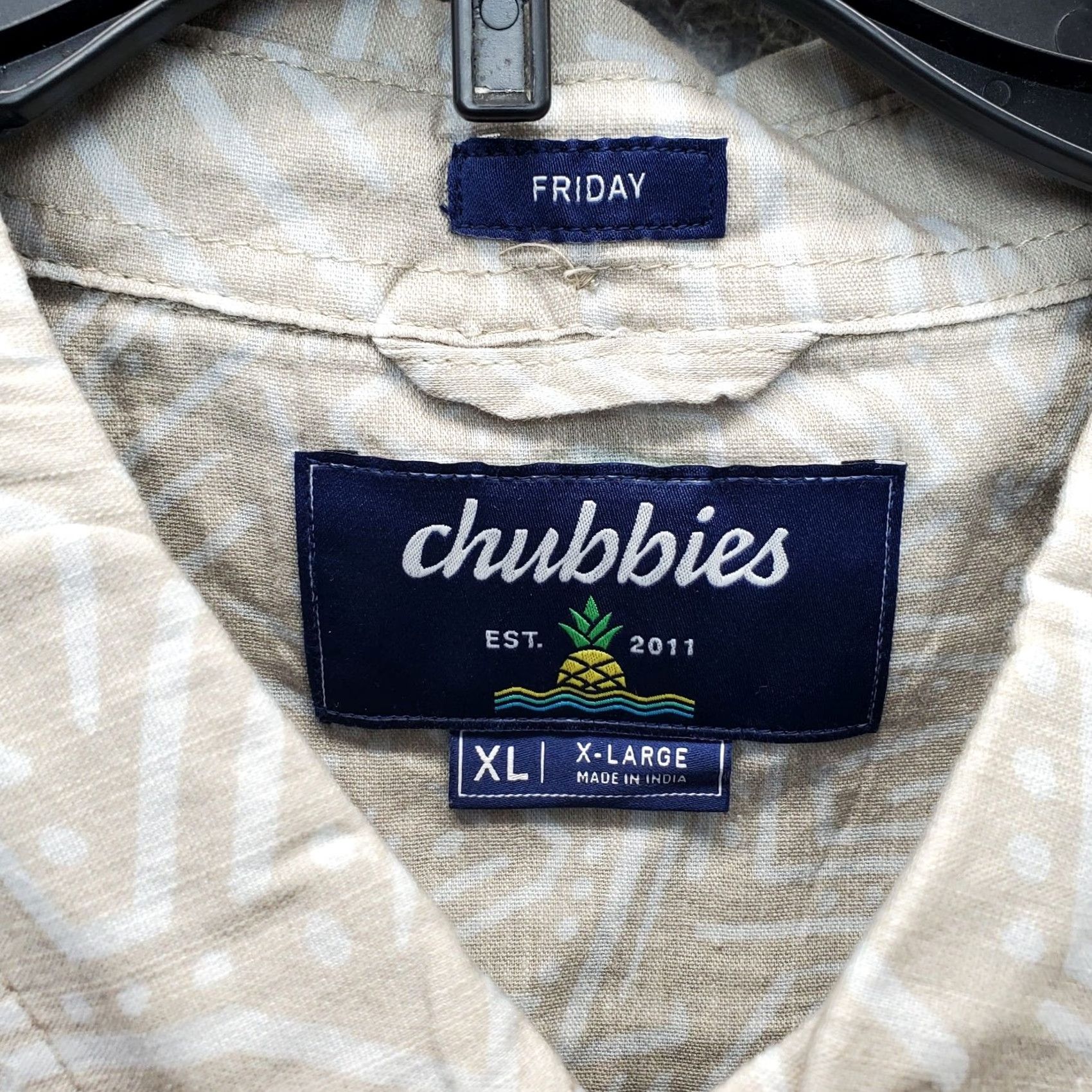 Chubbies Chubbies Mens XL Friday Shirt Geometric Short Sleeve Button-Up Collared Ocean Multicolor Casual Shirt Size US XL / EU 56 / 4 - 5 Thumbnail