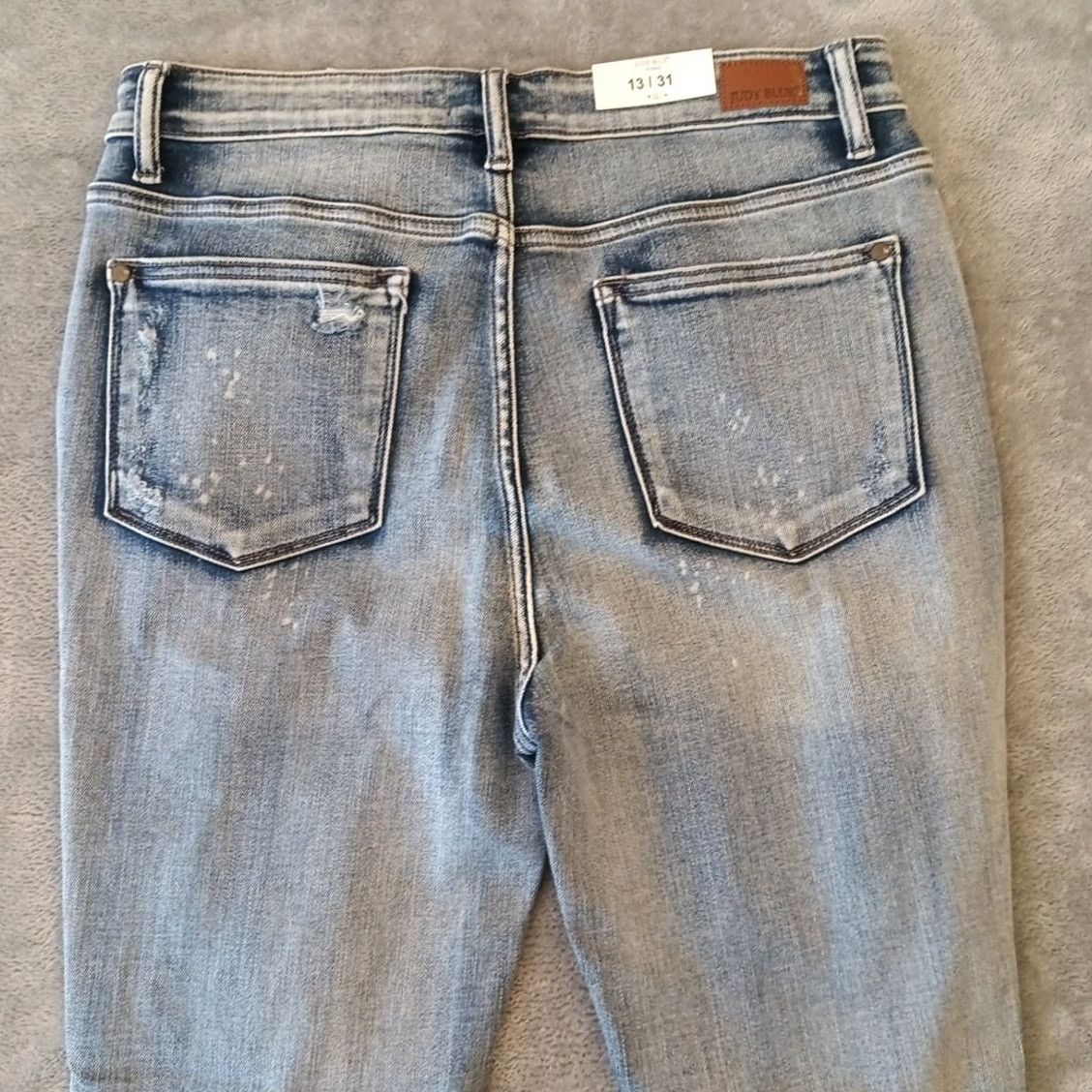 Vintage Judy Blue Jeans Womens 13 Size Skinny Distressed 31x27 Button High Rise New Size 34" / US 12 / IT 48 - 7 Thumbnail