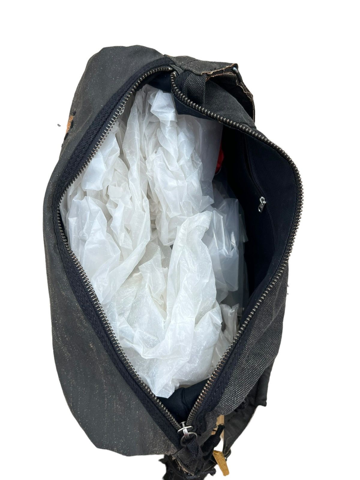 Vintage RARE! Vintage Tough Jeans Military Distress Wax Large Bag Size ONE SIZE - 19 Thumbnail