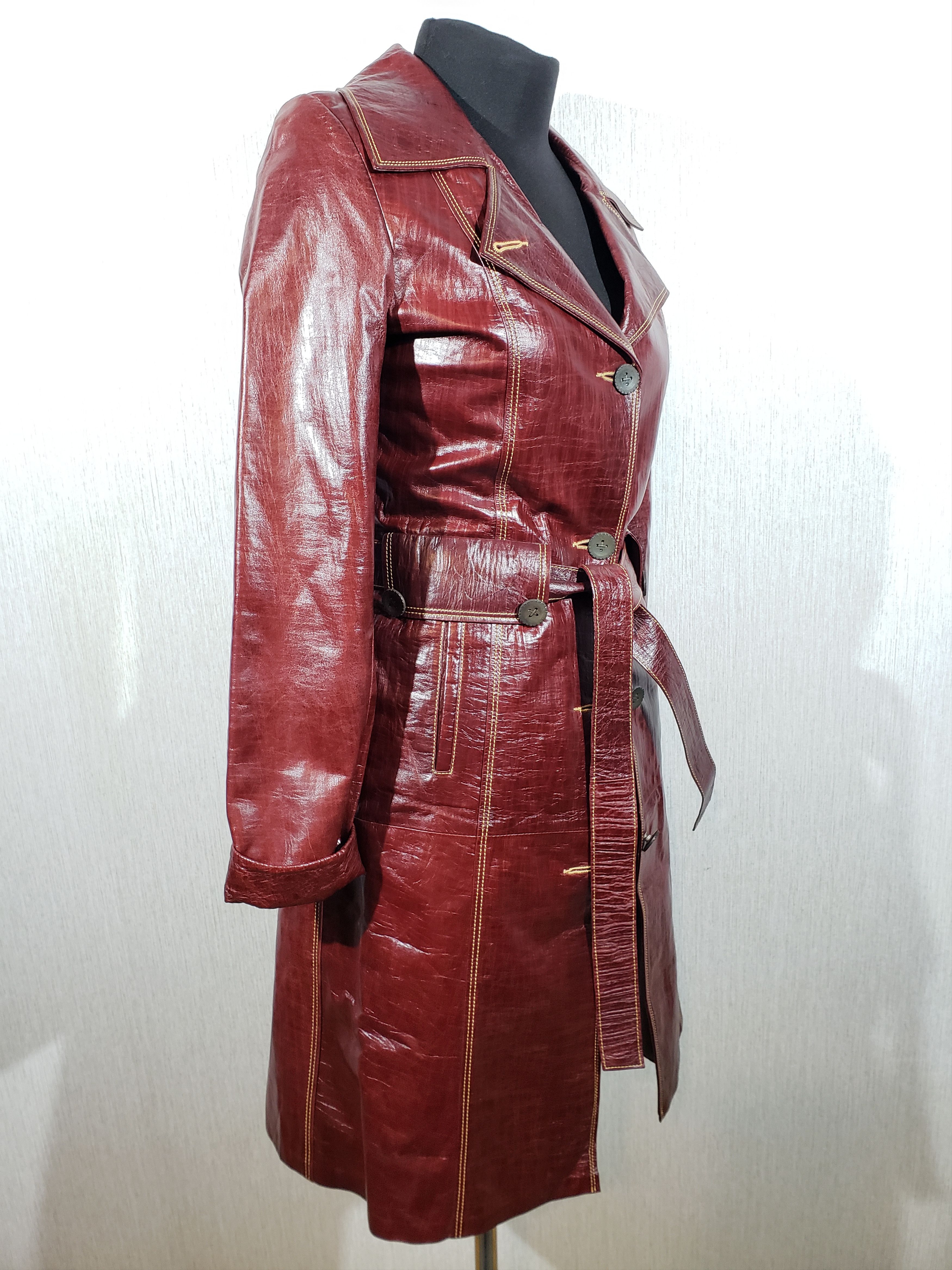 Other Brown women's coat made of genuine leather. Size M / US 6-8 / IT 42-44 - 3 Thumbnail