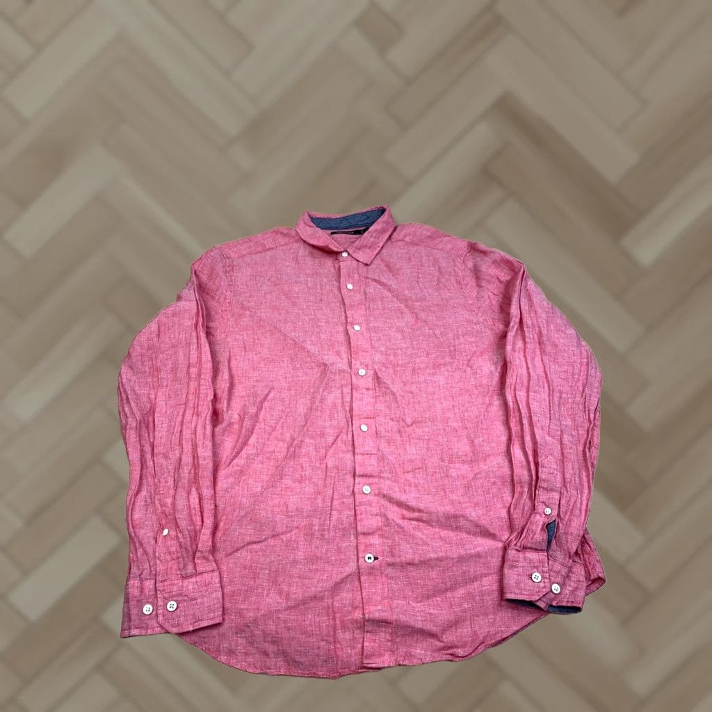 Nautica Nautica Button-Up Shirt Men L Linen Pink Coral Long Sleeve Casual 13328 Size US L / EU 52-54 / 3 - 1 Thumbnail