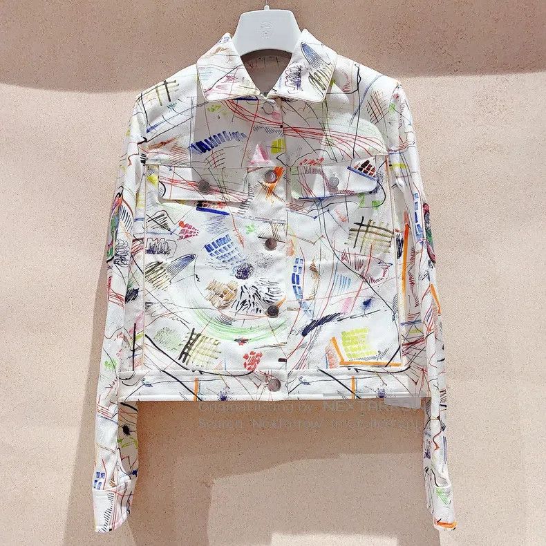 Hermes Hermes Graffiti Embroidered Denim Jacket Size XS / US 0-2 / IT 36-38 - 1 Thumbnail