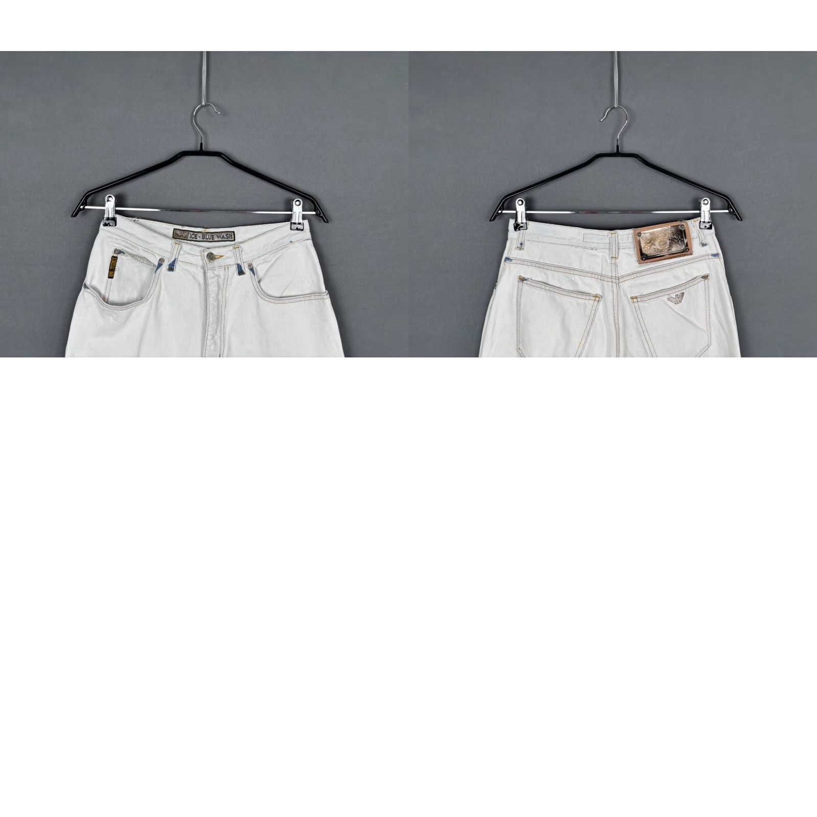 Vintage Armani Jeans Mens Jeans White Denim Straight Leg Button 32 Regular Waist 5-Pocket Cotton Denim jeans Mens Regular 32 White Size US 32 / EU 48 - 8 Thumbnail