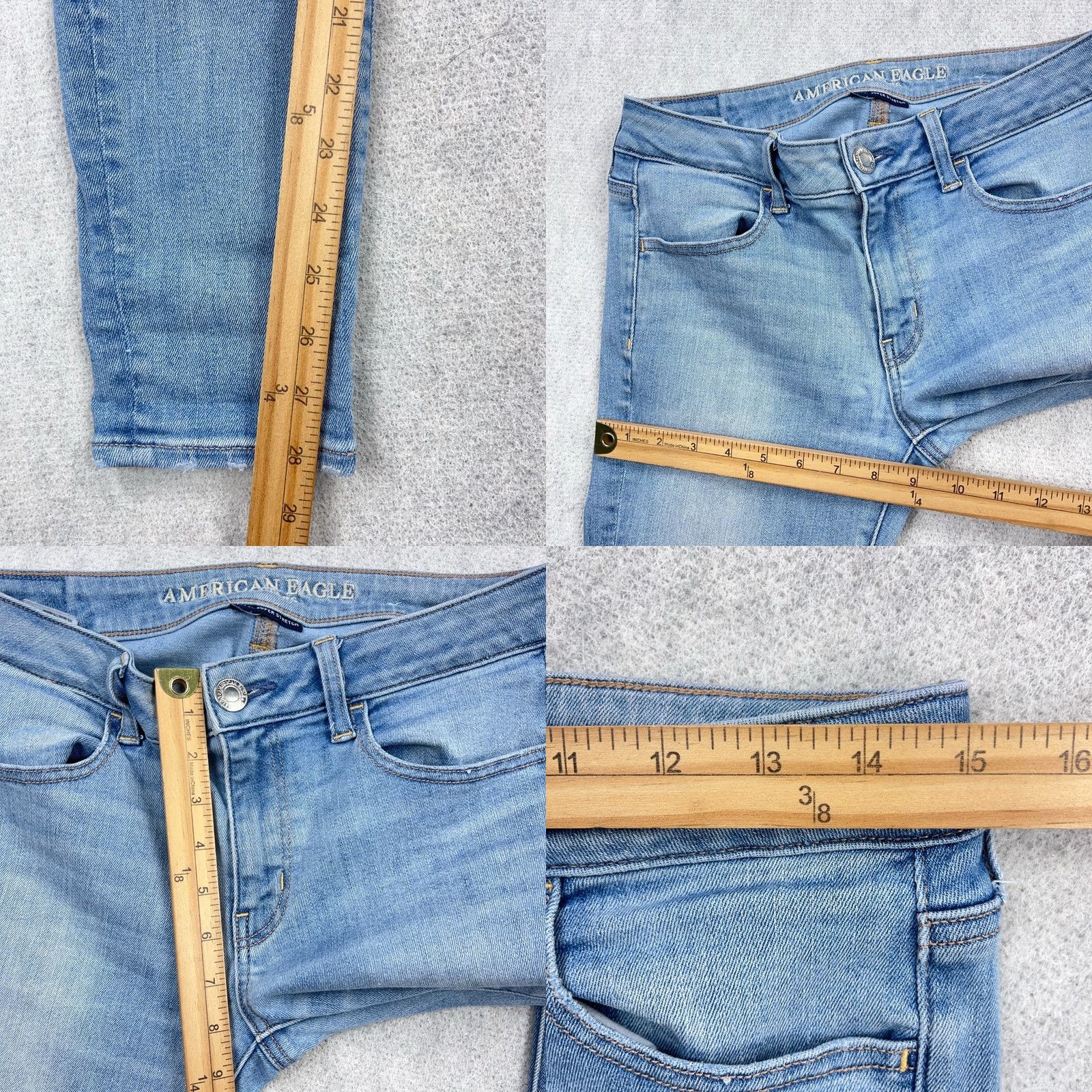 American Eagle Outfitters American Eagle Outfitters Jegging Jeans Women 8 Mid Rise Light Wash Distressed 5-Pocket Denim Pants Size 30" / US 8 / IT 44 - 8 Thumbnail