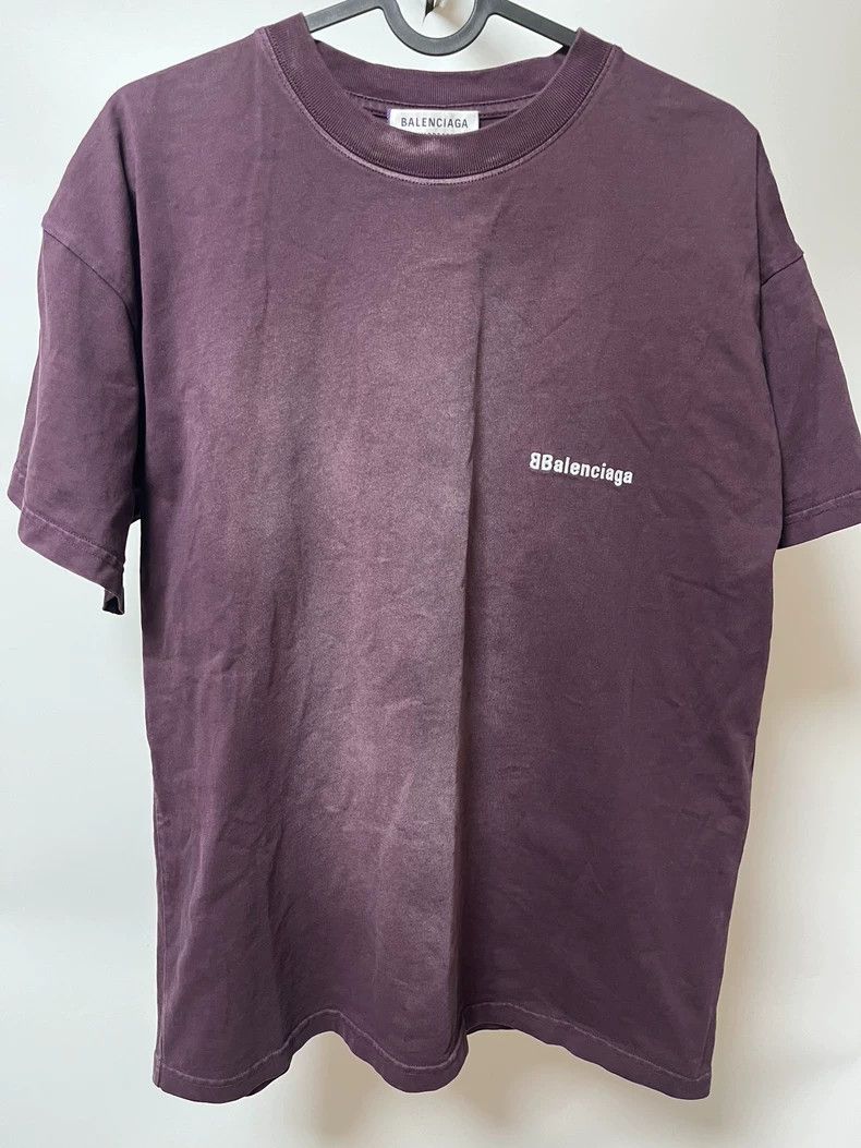 Balenciaga Balenciaga Washed grape purple double B small slogan logo Size US S / EU 44-46 / 1 - 1 Thumbnail