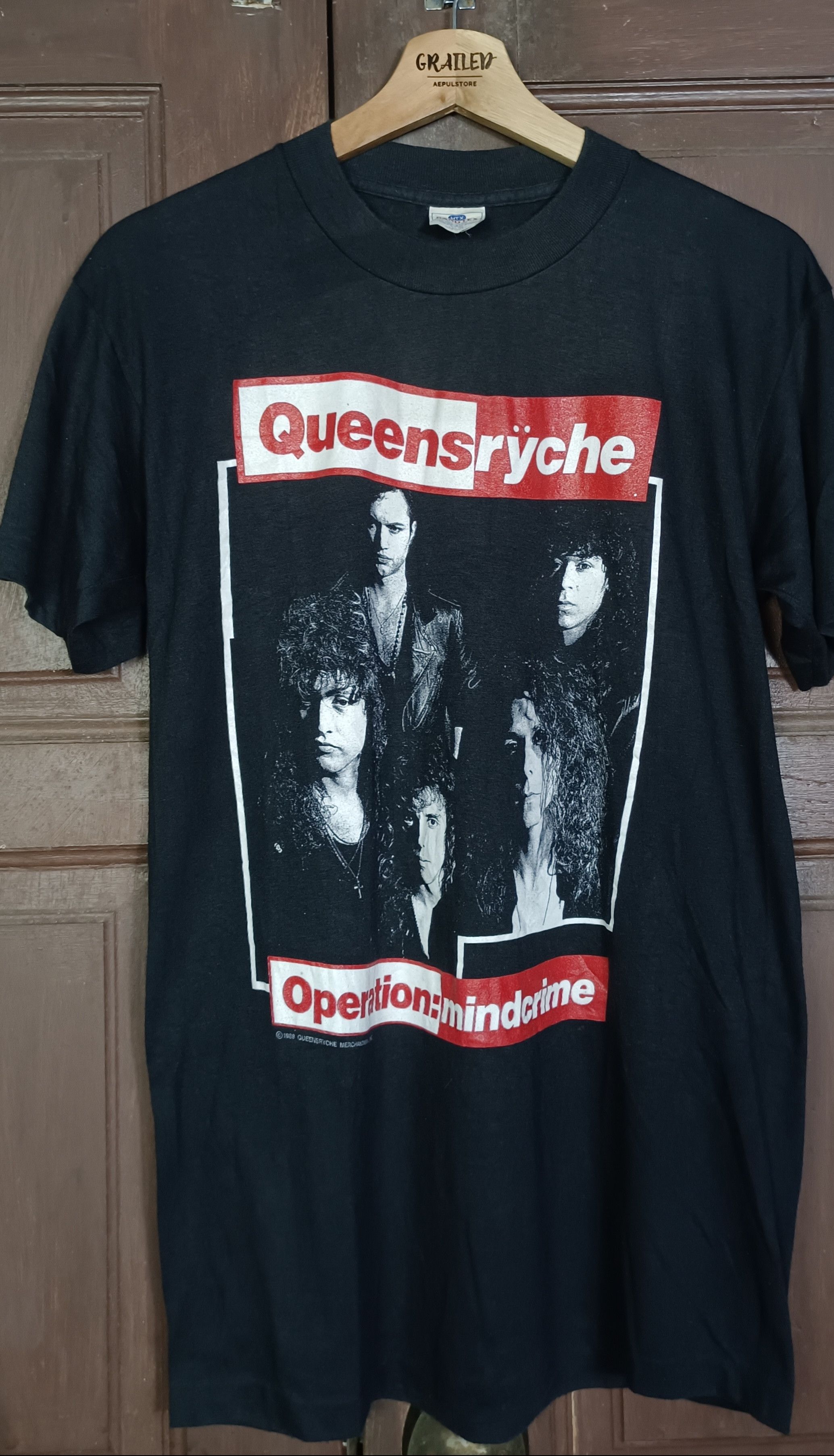 Band Tees Rare Vintage 80s🔥🔥 Queensryche Operation Mindcrime Size US M / EU 48-50 / 2 - 2 Thumbnail