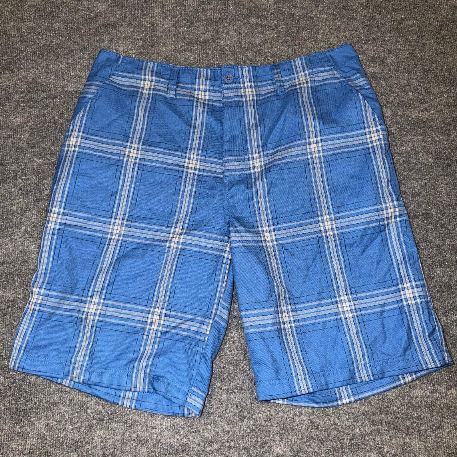 Quiksilver Quiksilver Blue Plaid Spellout Chino Surf Shorts Mens XL 36 Size US 36 / EU 52 - 2 Thumbnail