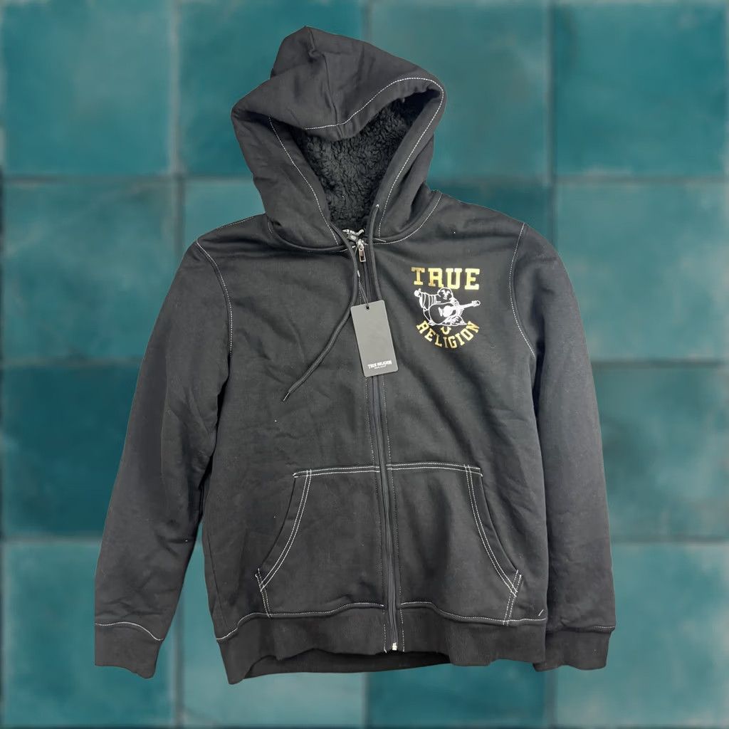 True Religion True Religion Hoodie Mens M Black Full Zip Sherpa Buddha Guitar Graphic Print Size US M / EU 48-50 / 2 - 1 Thumbnail