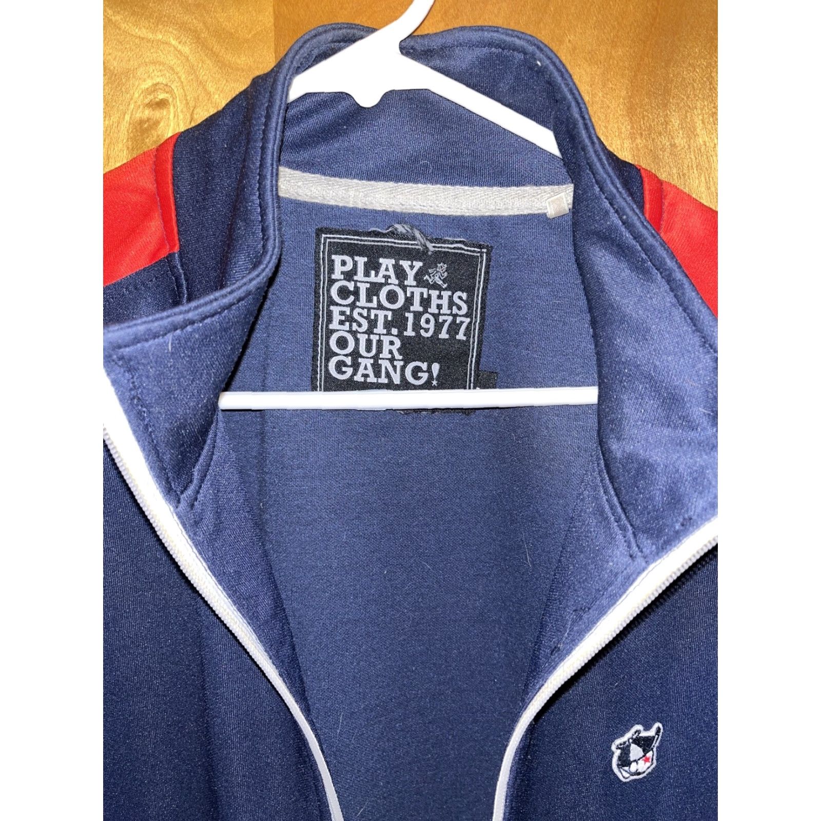 Logo 7 Play Cloths Jacket Mens XL Track Color Block Sleeve Blue Red Yellow Logo W/ Jack Size US XL / EU 56 / 4 - 4 Thumbnail