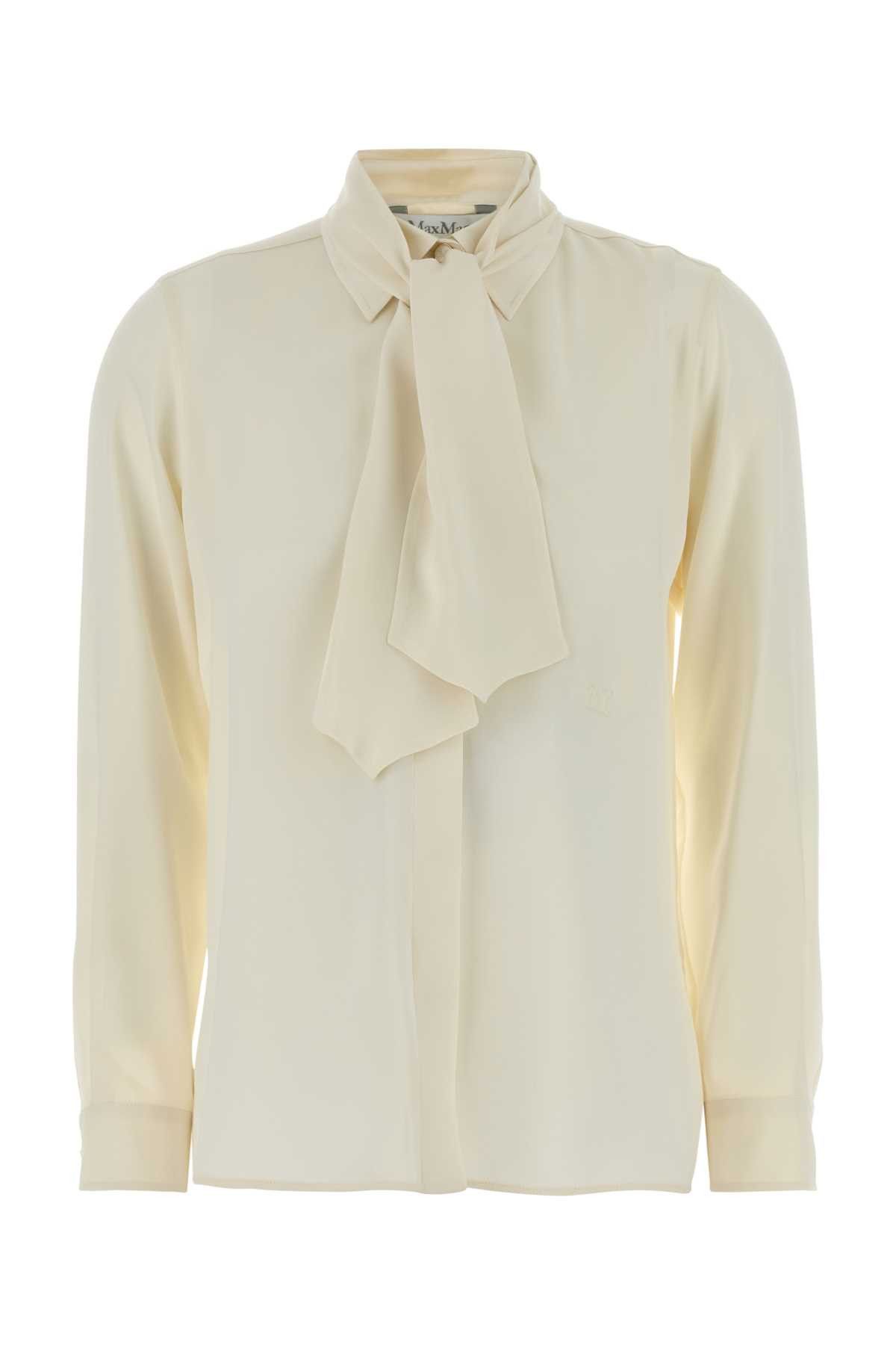 Max Mara Ivory Crepe Colmo Shirt Size S / US 4 / IT 40 - 1 Thumbnail