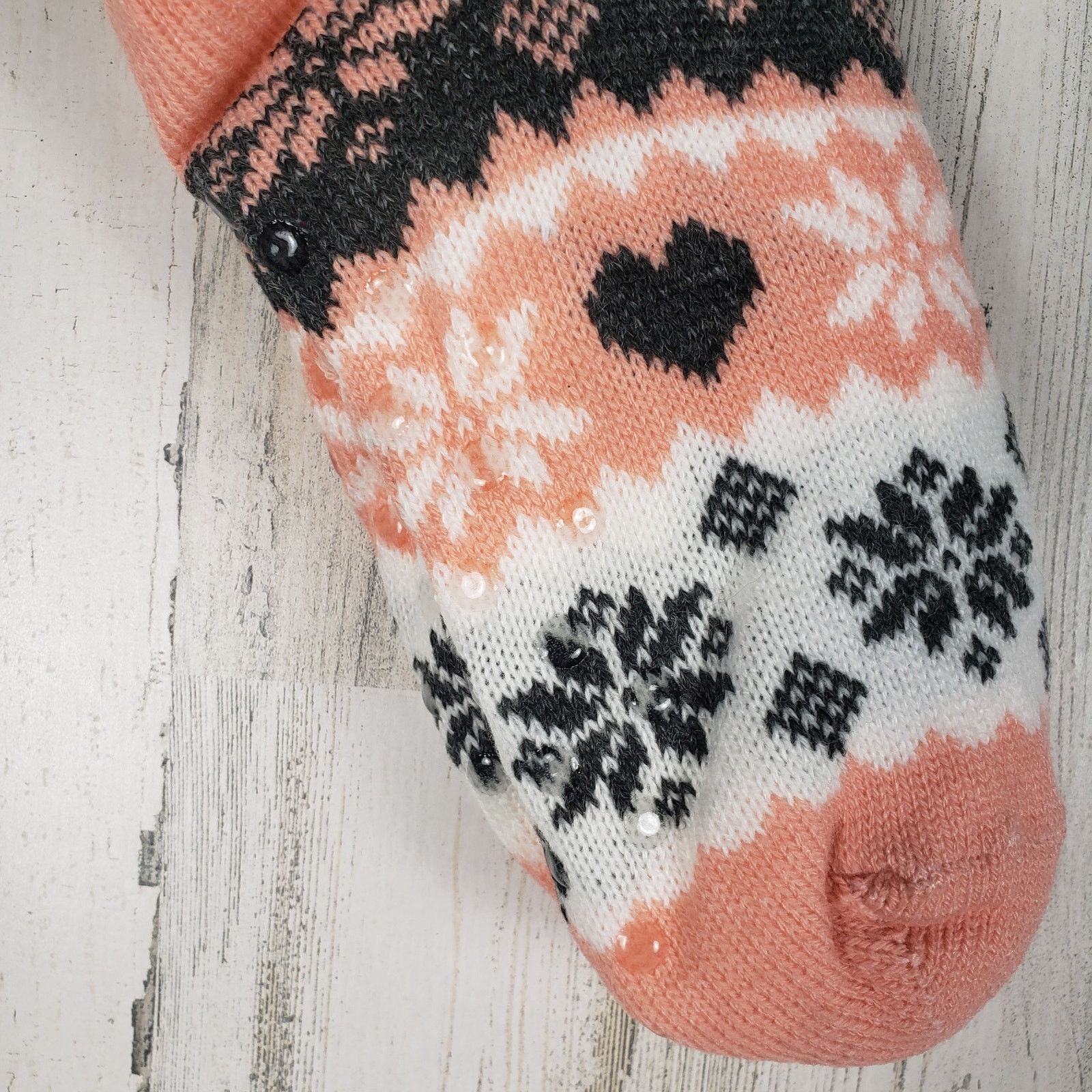 Other NWT Sherpa Lined Knit Winter Snowflake No-Slip Slipper Socks Size ONE SIZE - 2 Thumbnail