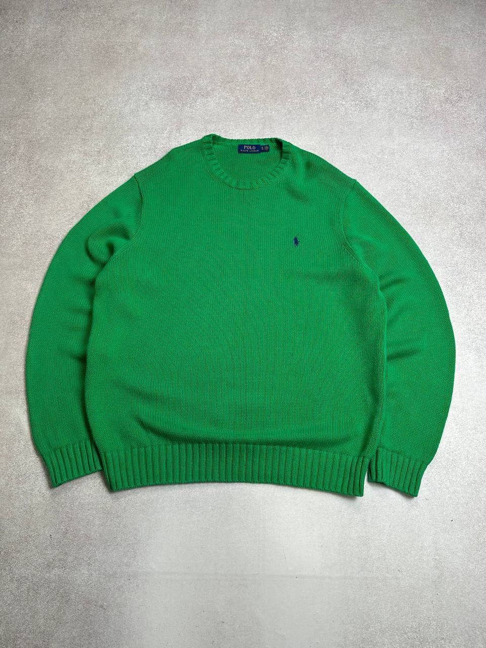 Polo Ralph Lauren Vintage 90s Polo Ralph Lauren RRL Big Knit Green Sweater XL Size US XL / EU 56 / 4 - 2 Thumbnail