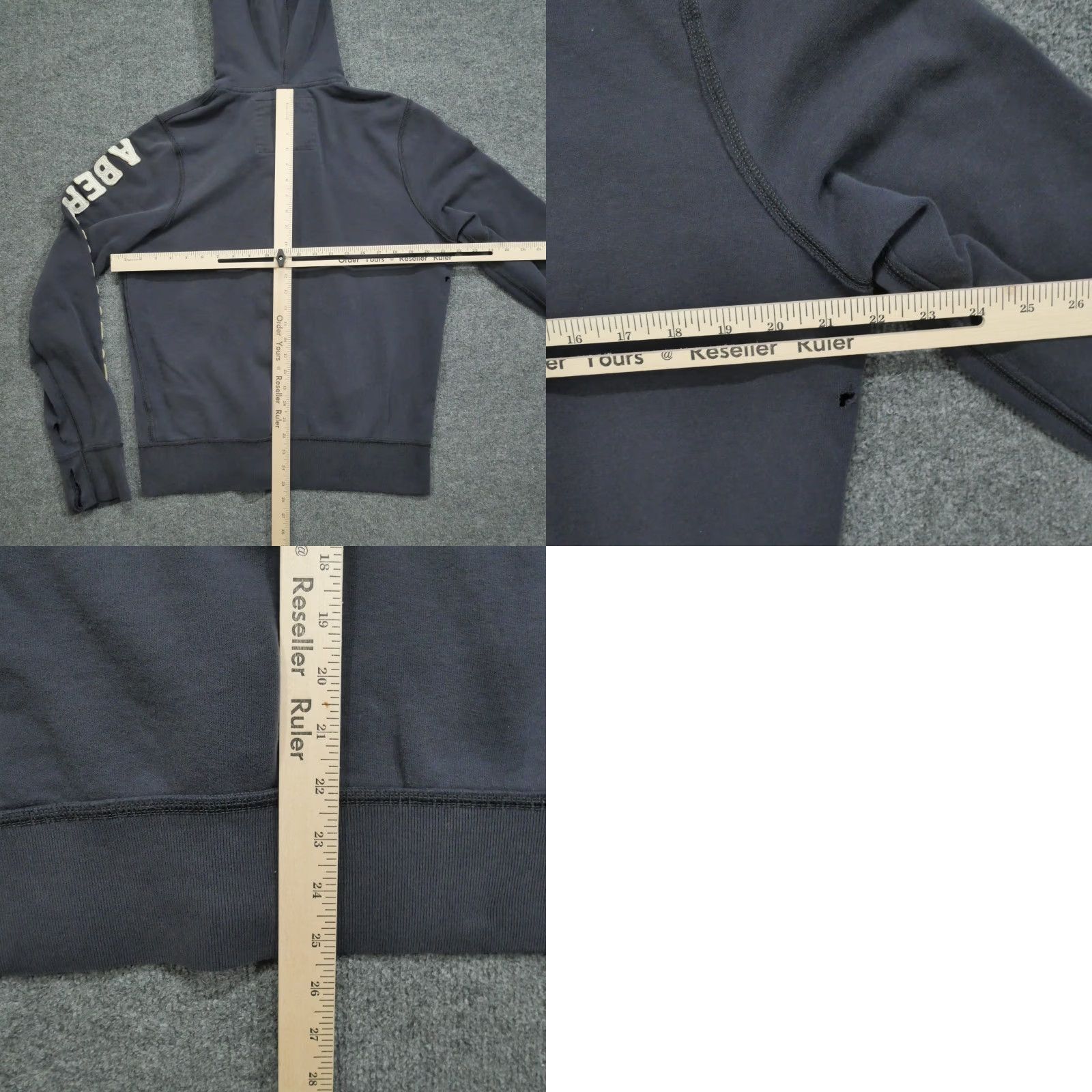 Abercrombie & Fitch VINTAGE Abercrombie & Fitch Hoodie Men L Blue Full Zip Grunge 90s Style, Fleece, Hooded, Distress, Cotton Polyester, Full Zip, Regular Mens Size US L / EU 52-54 / 3 - 9 Thumbnail