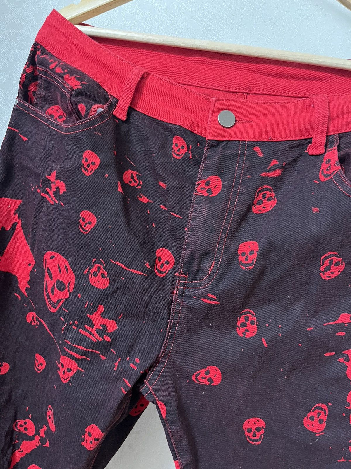 Band Tees × Vintage Avant Garde Crazy Design Skulls Rock y2k Jeans Size US 36 / EU 52 - 3 Thumbnail