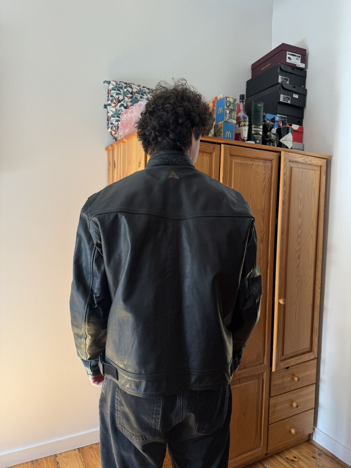 Leather Vintage leather moto jacket Size US L / EU 52-54 / 3 - 3 Thumbnail
