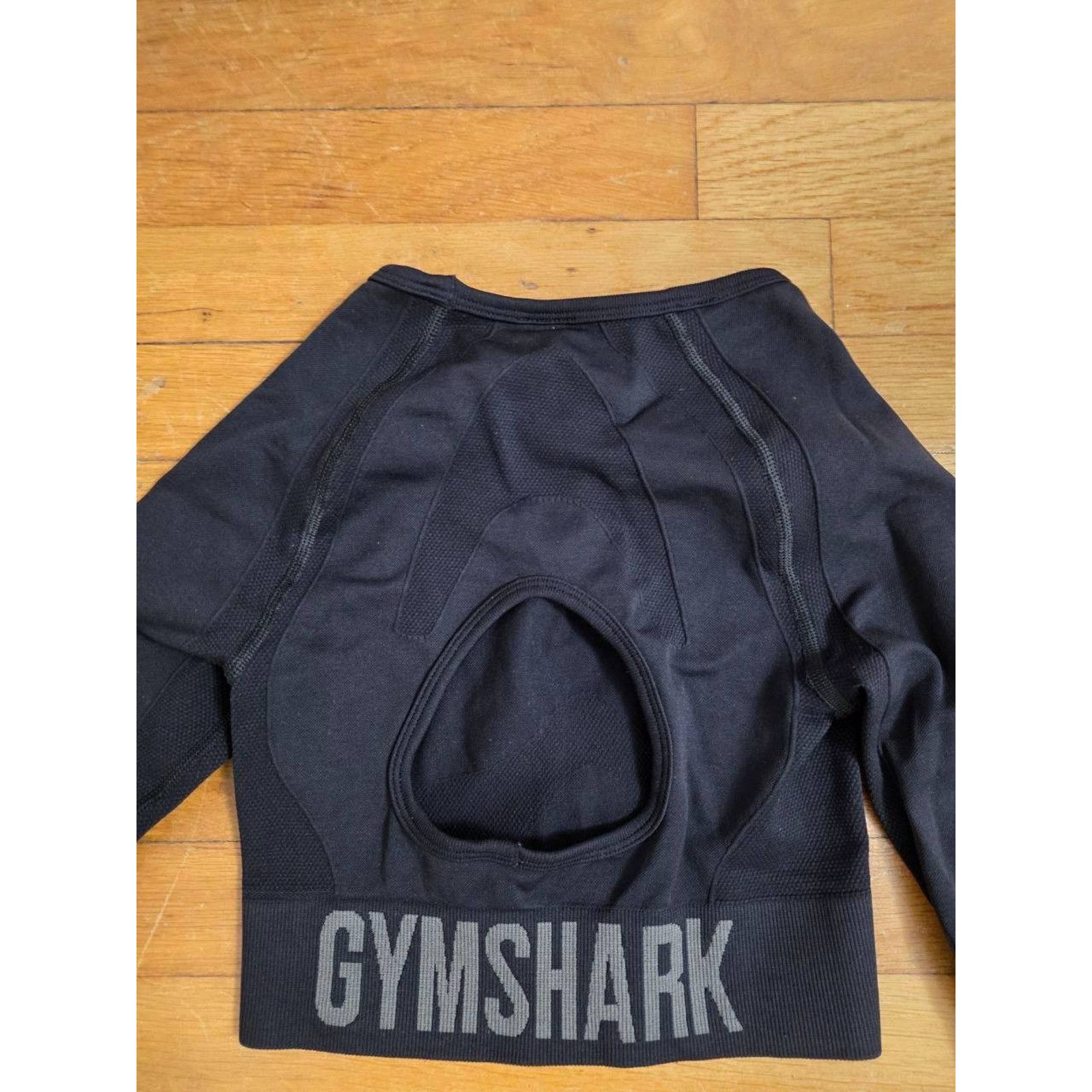Gymshark Gymshark Flex Long Sleeve Crop Top Y2K Black X-Small A001284 Size XS / US 0-2 / IT 36-38 - 7 Thumbnail