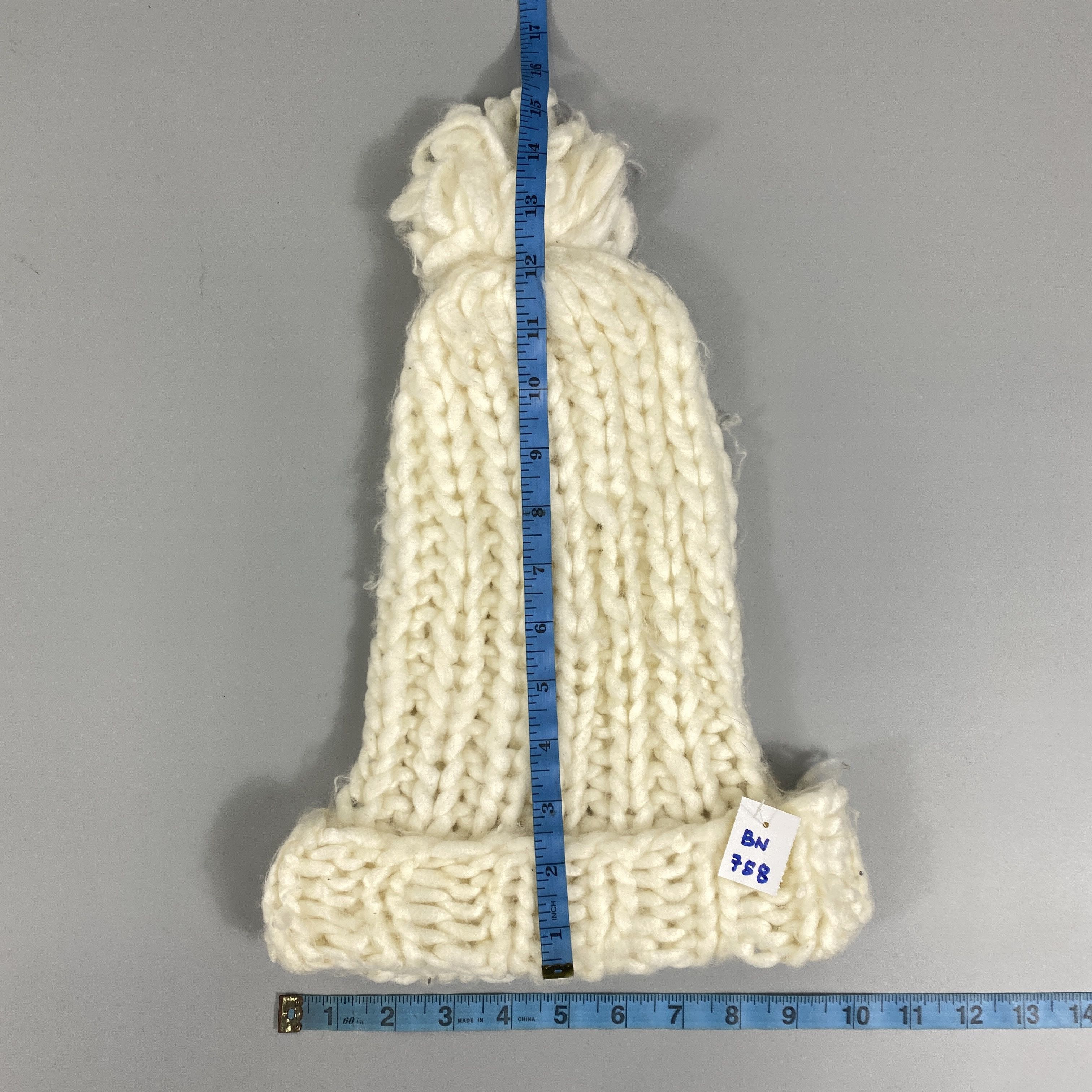 Japanese Brand Long Crochet Knit Pom Pom Beanie -BN758 Size ONE SIZE - 5 Thumbnail