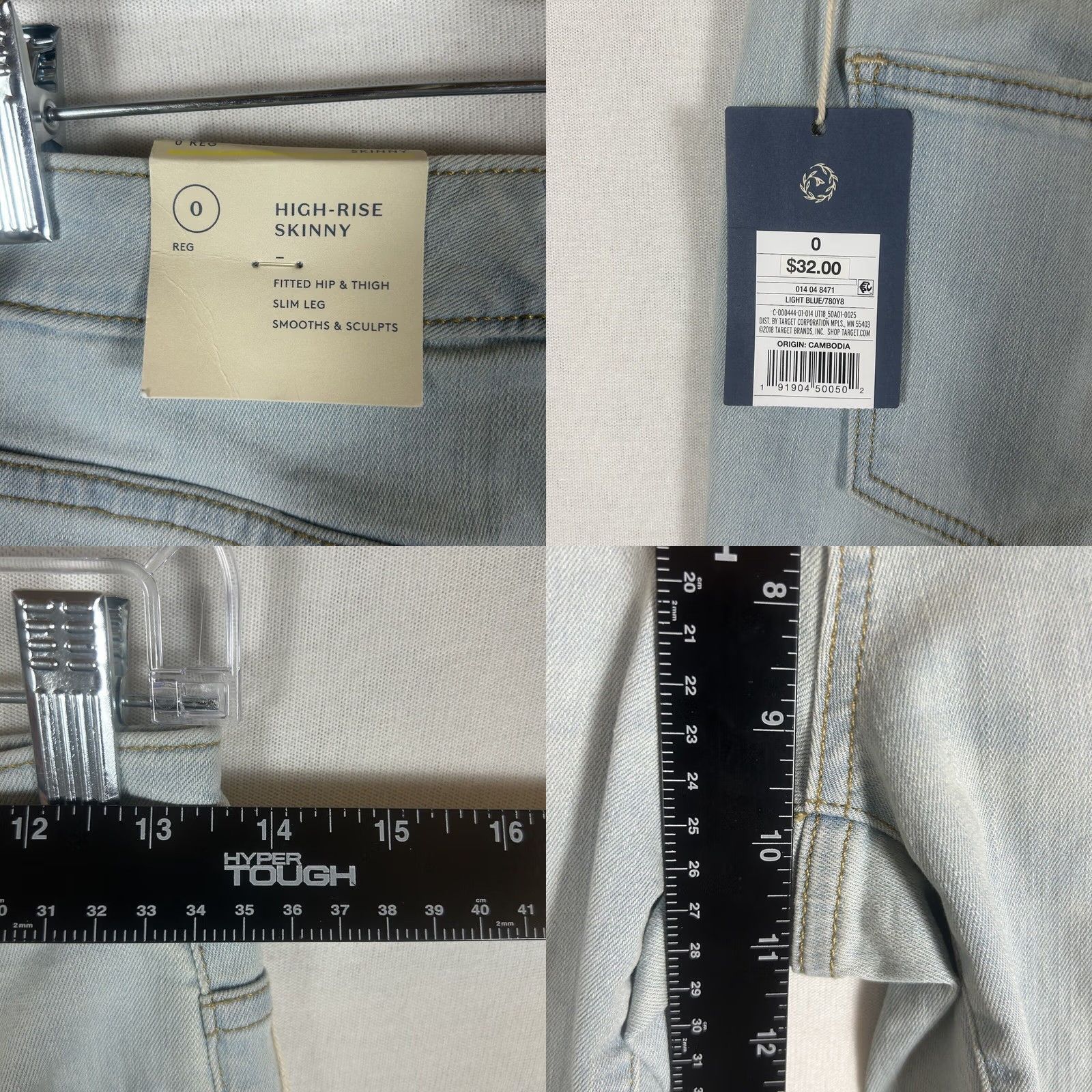 Vintage VINTAGE? No — Universal Thread High-Rise Skinny Jeans Women's 0 / 25 Light Wash NWT Size 25" / US 0 / IT 36 - 8 Thumbnail