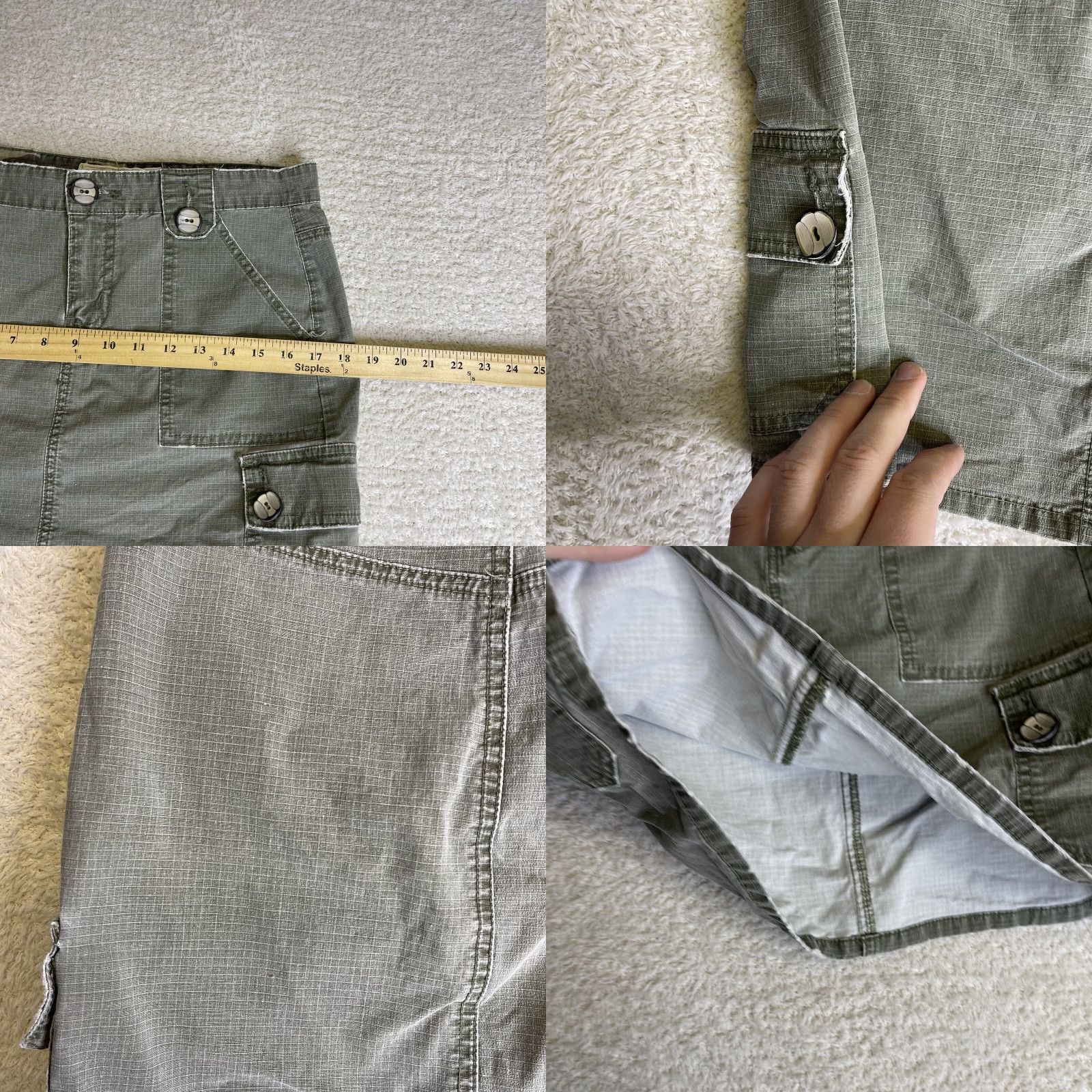 Vintage VINTAGE Bongo Cargo Mini Skirt Women Size 7 Green Rip Stop Grunge 80s 90s Military Rave Skate Size 28" / US 6 / IT 42 - 8 Thumbnail