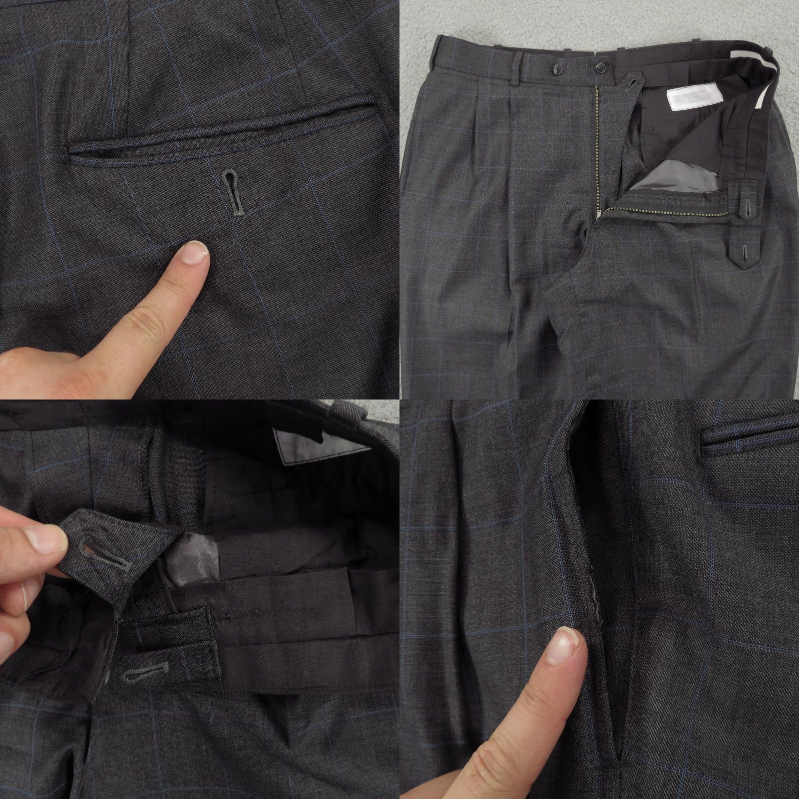 Loro Piana Loro Piana Suit 48L Super 120s 3/2 Roll Windowpane Pleated Cuffed 38x34 Trouser Size 48R - 9 Thumbnail