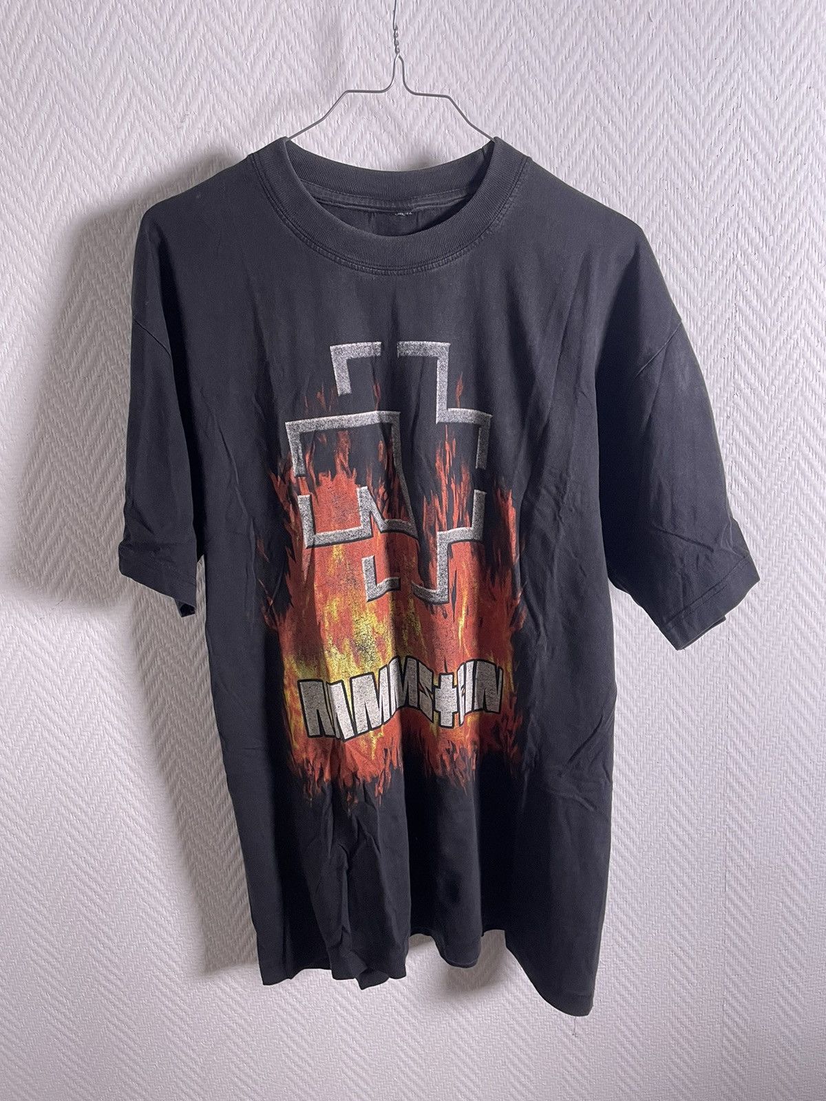image of Band Tees x Vintage 00’S Rammstein Logo Size L in Black, Men's