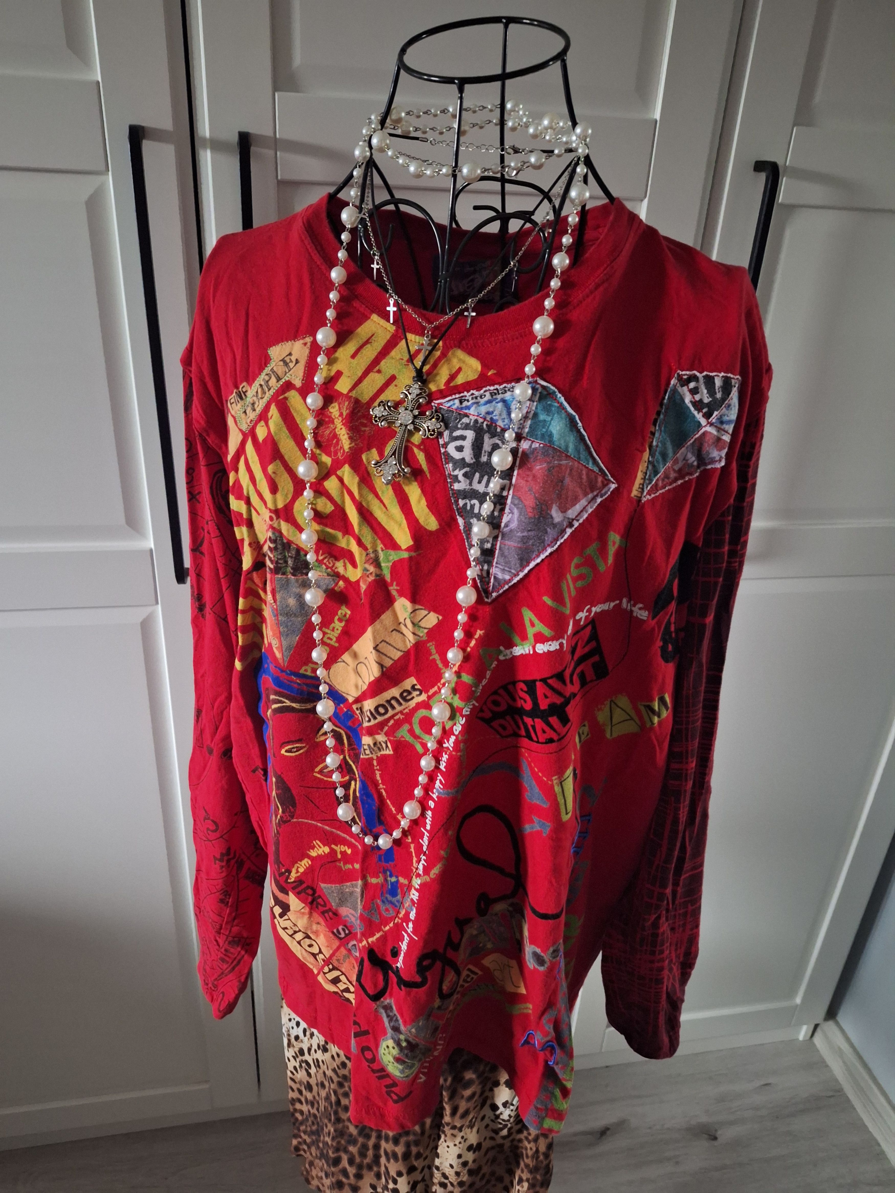 Desigual × Vintage Vintage Desigual patchwork oversized long sleeve T-shirt Size L / US 10 / IT 46 - 1 Thumbnail