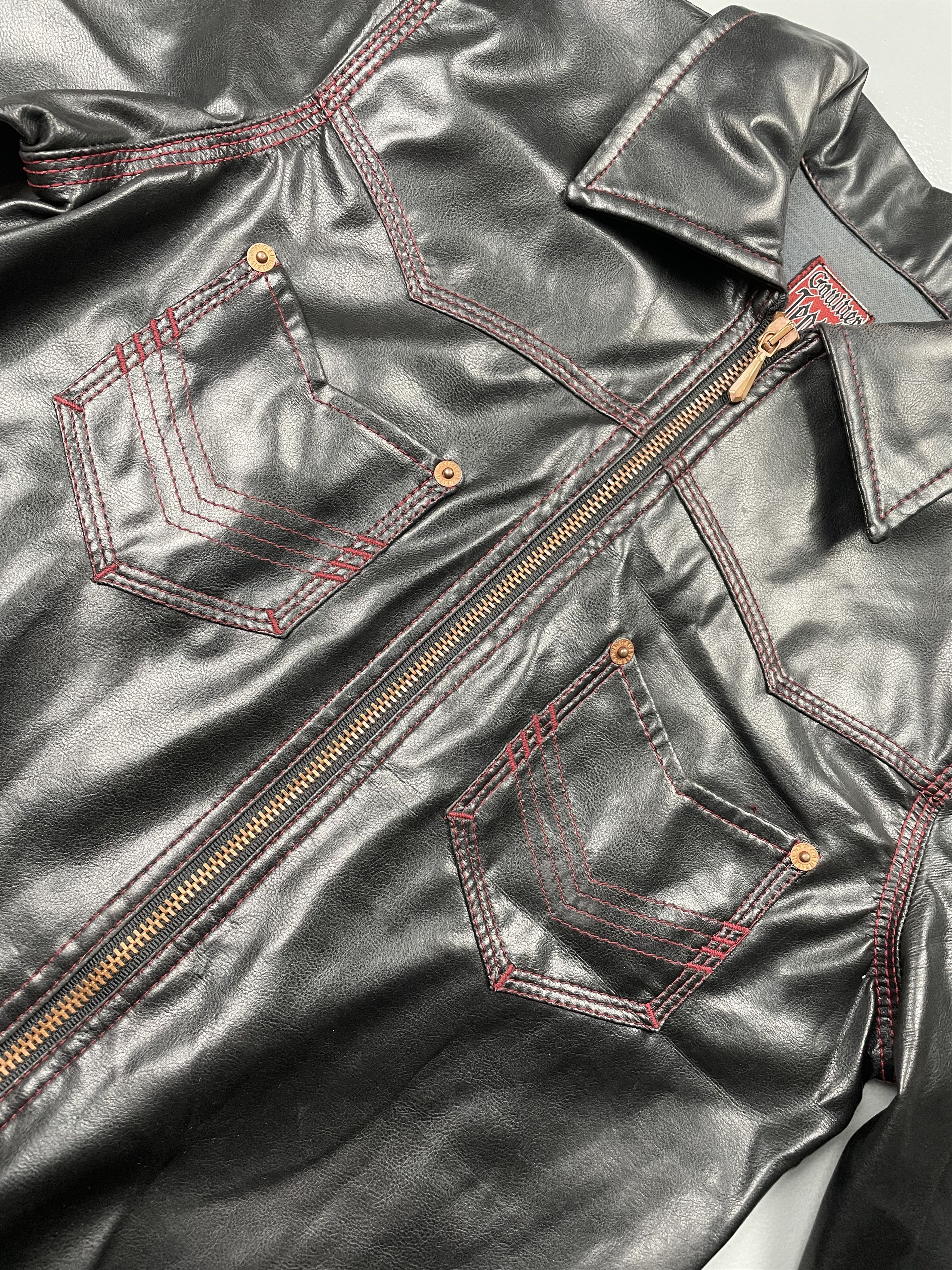 Jean Paul Gaultier vintage Gaultier Jean's faux leather zip-up shirt Size XS / US 0-2 / IT 36-38 - 7 Thumbnail