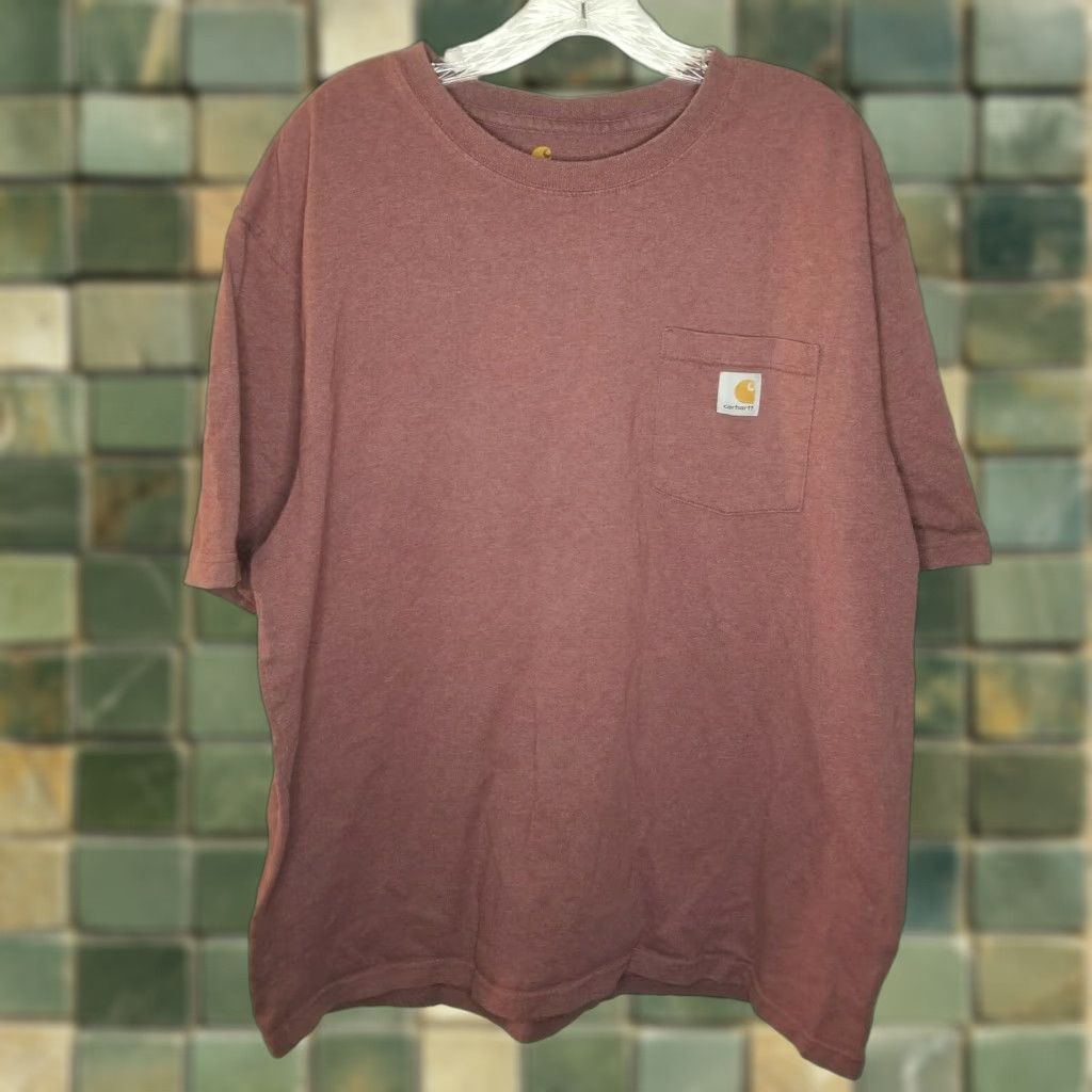 Carhartt VINTAGE Carhartt Mens Short Sleeve Red Original Fit Pocket Size XL Size US 36 / EU 52 - 1 Thumbnail