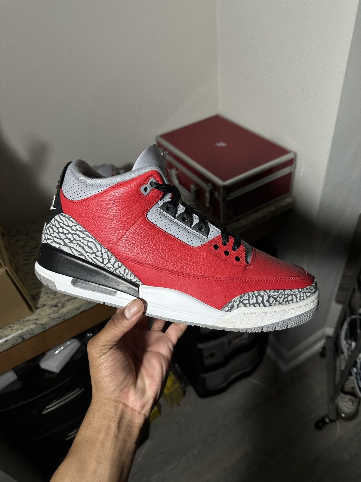 image of Air Jordan 3 “Unite” Shoes in Red, Men's (Size 13)