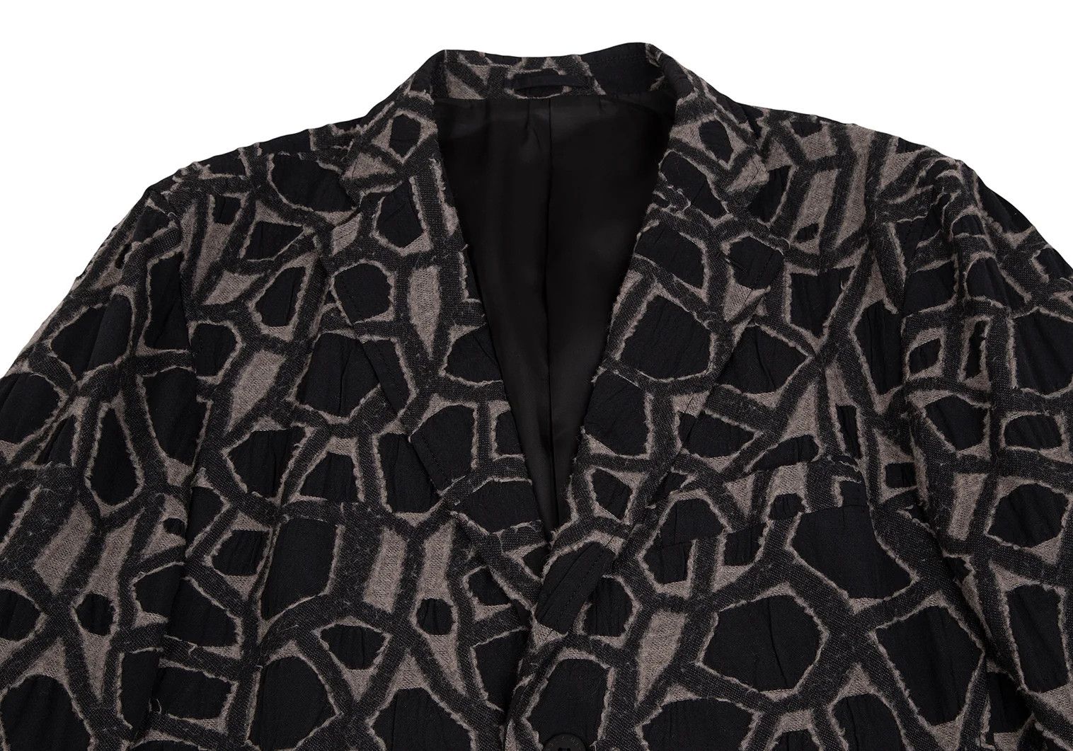Issey Miyake Jacquard Design Jacket in Black Gray, Size 4 Size US XL / EU 56 / 4 - 2 Thumbnail
