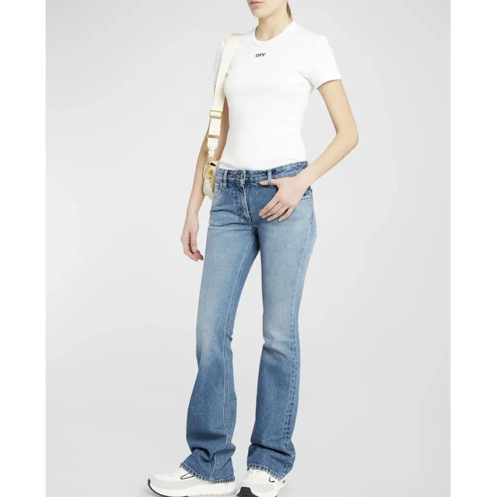 Off-White o1s22i1n0824 Ribbed Short Sleeve T-Shirts in White Size XS / US 0-2 / IT 36-38 - 6 Thumbnail