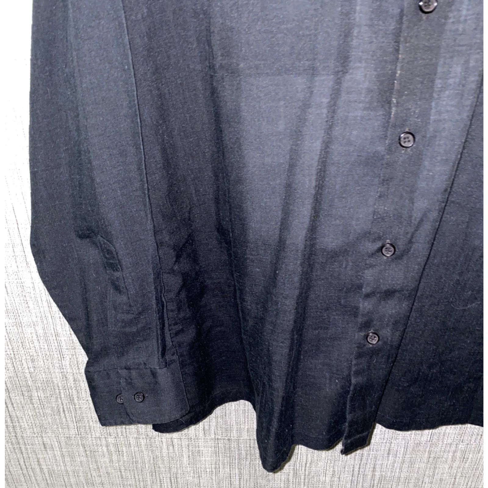 Countess Mara Countess Wara Mens Black Long Sleeve Button Front Shirt XL Polyester/Cotton Size US XL / EU 56 / 4 - 4 Thumbnail
