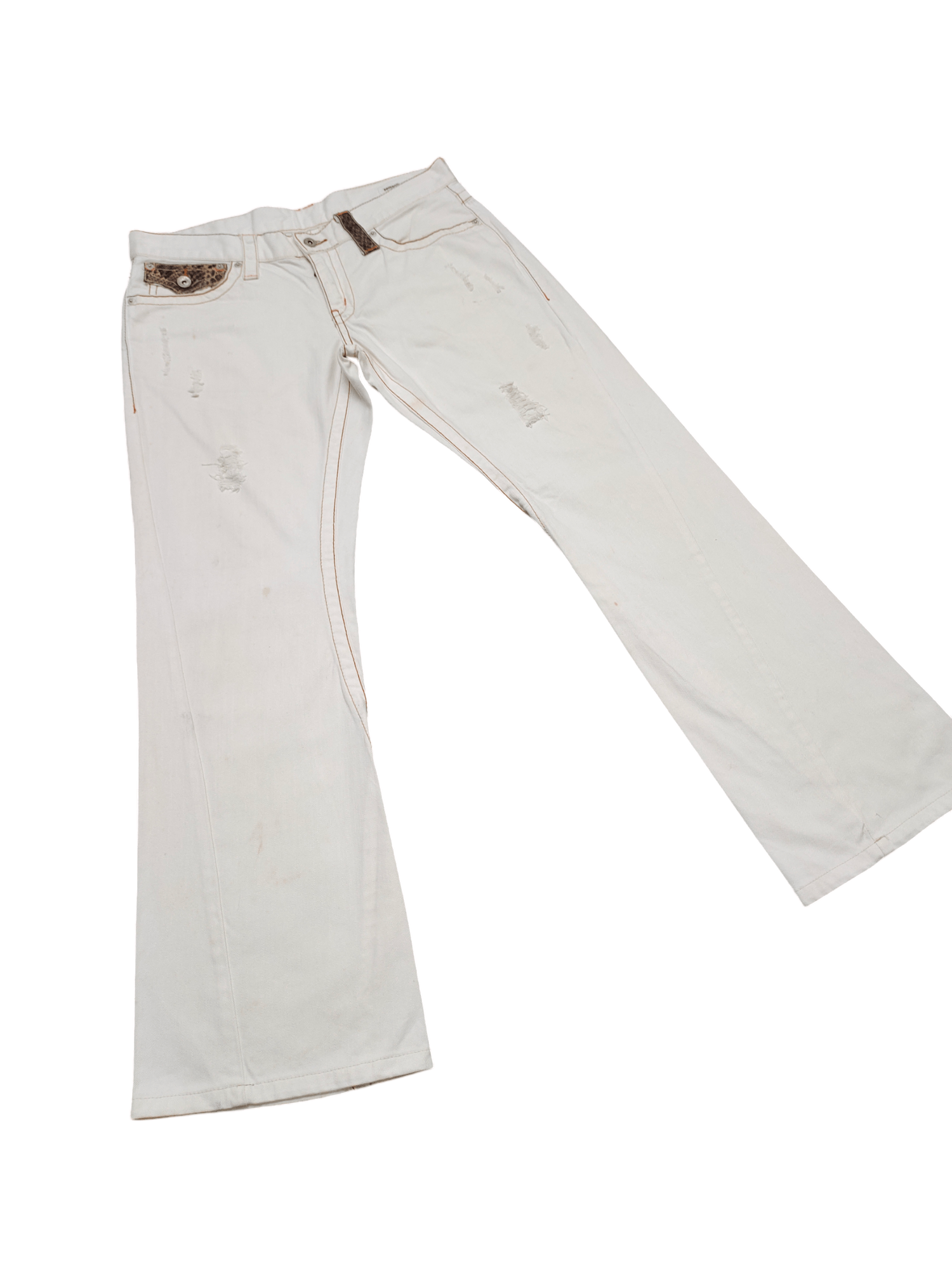 If Six Was Nine Flare Jeans Semantic Design Pyton Trim Rusty Denim Bootcut Size US 34 / EU 50 - 3 Thumbnail