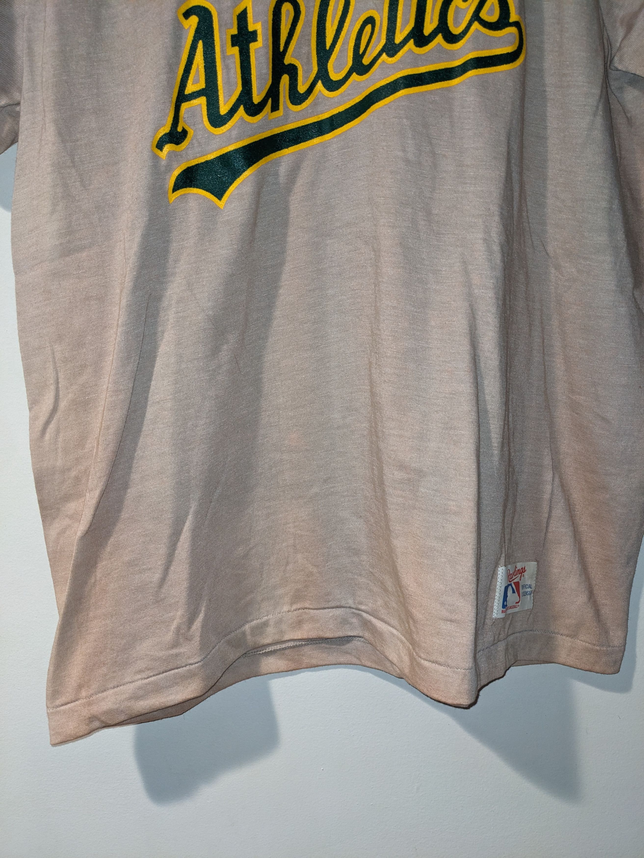 MLB × Vintage Vintage 80s Oakland Athletics Rawlings YOUTH X-Large T-Shirt Size US XL / EU 56 / 4 - 8 Thumbnail