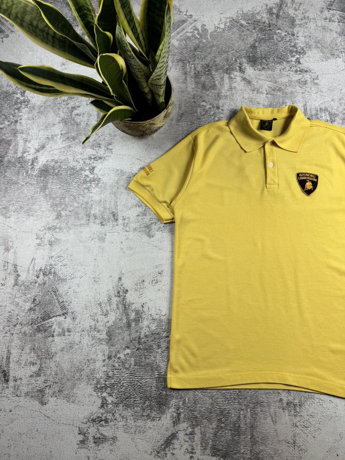 Lamborghini Lamborghini Automobili Yellow Vintage Racing Men’s XL Retro Polo T Shirt Tee Size US XL / EU 56 / 4 - 8 Thumbnail