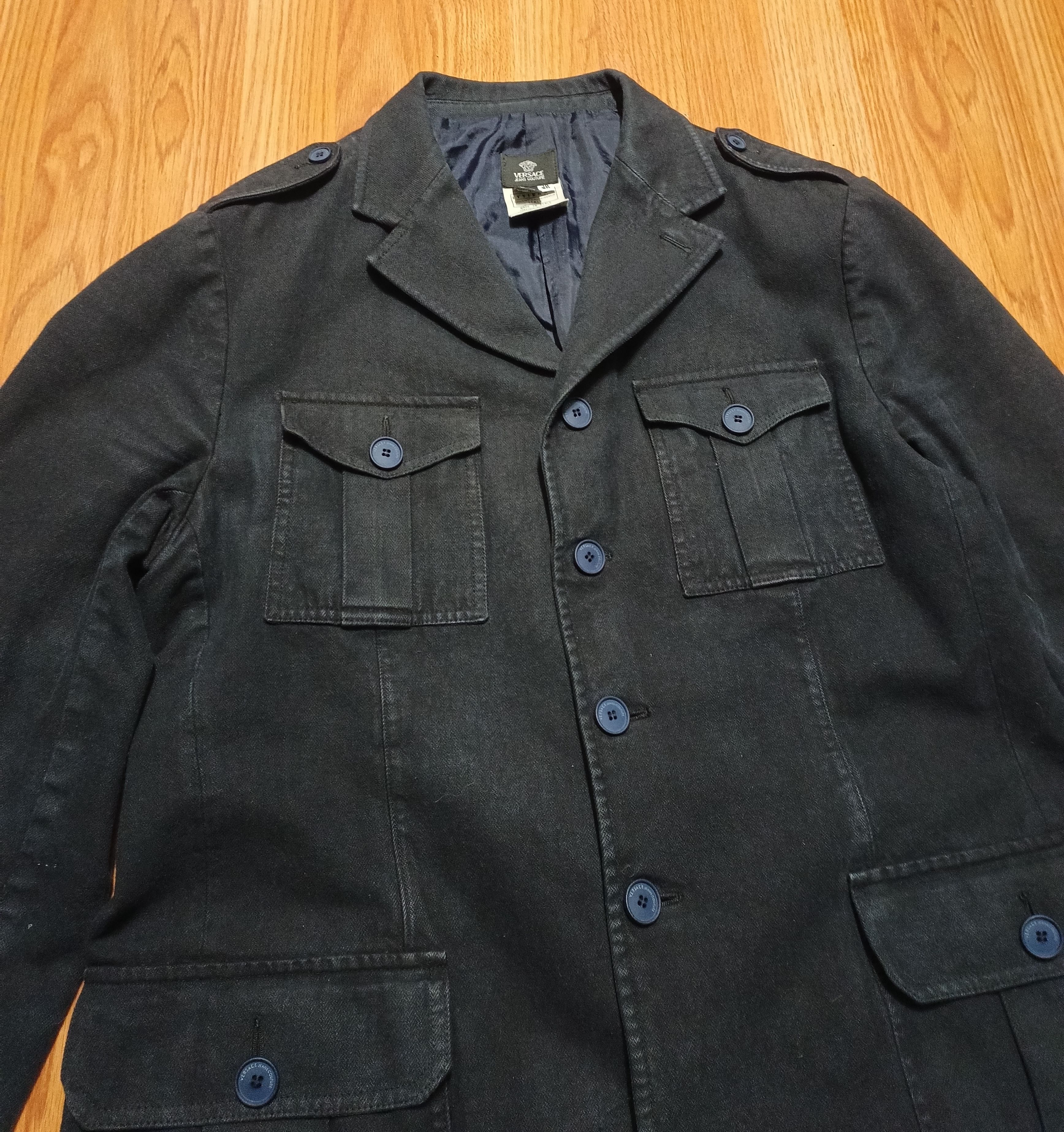 Versace × Versace Jeans Couture Versus Jeans Couture Dark Blue Mens Cotton Jacket Size EU 50 Size US M / EU 48-50 / 2 - 4 Thumbnail