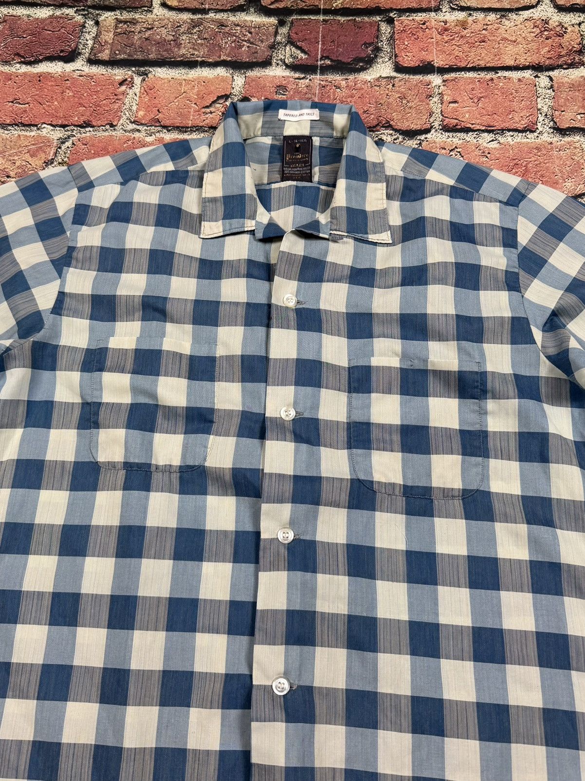 Sears Vintage 60s 70s Sears Premiere Loop Collar Plaid Shirt Size US L / EU 52-54 / 3 - 4 Thumbnail