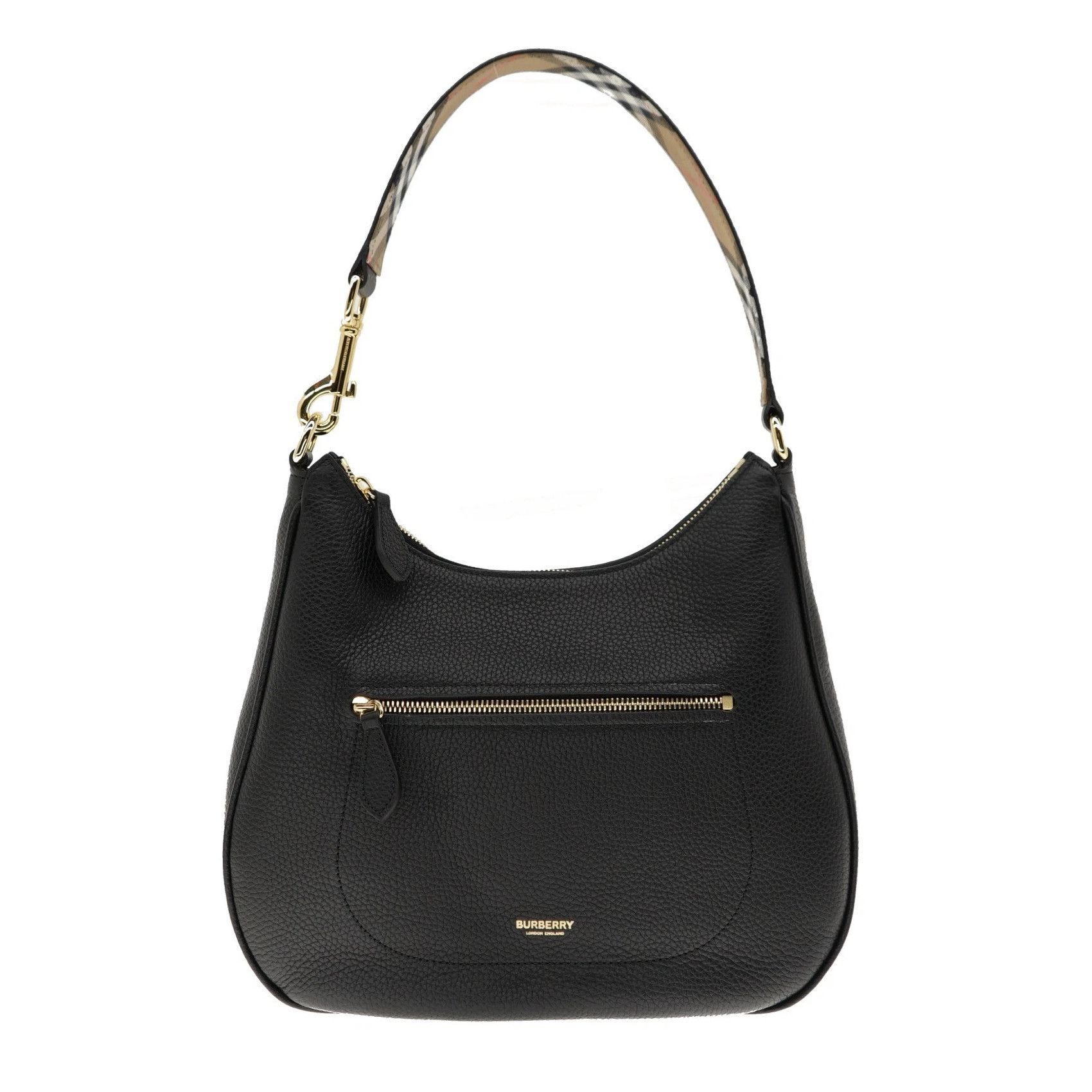 Burberry BURBERRY black grained leather hobo shoulder bag Size ONE SIZE - 1 Thumbnail