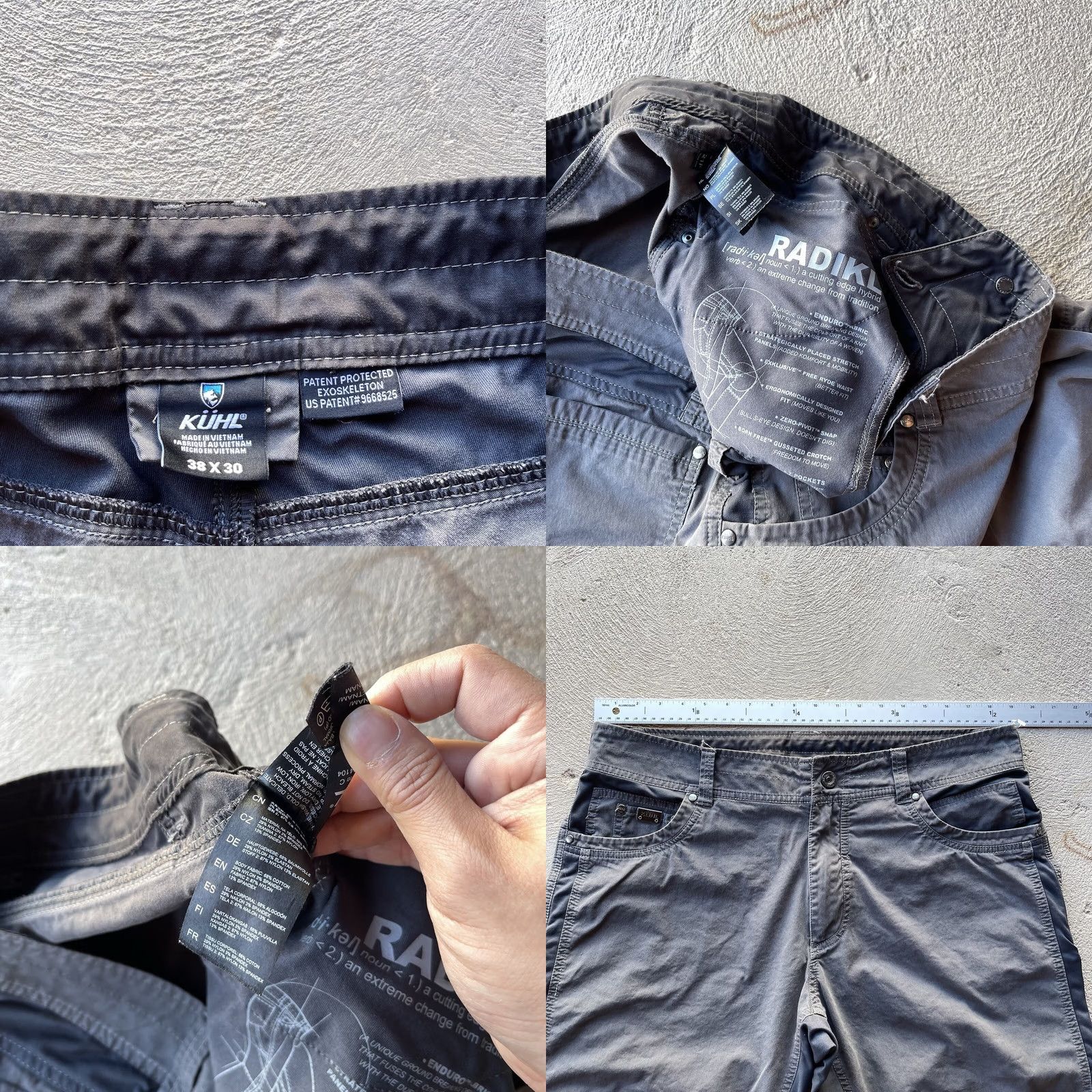 Vintage Kuhl Pants Mens 38x30 Gray Radikl Straight Fit Stretch Climbing Outdoor Hike Pants Carpenter Regular 30in Inseam Gray Mens Size US 38 / EU 54 - 8 Thumbnail