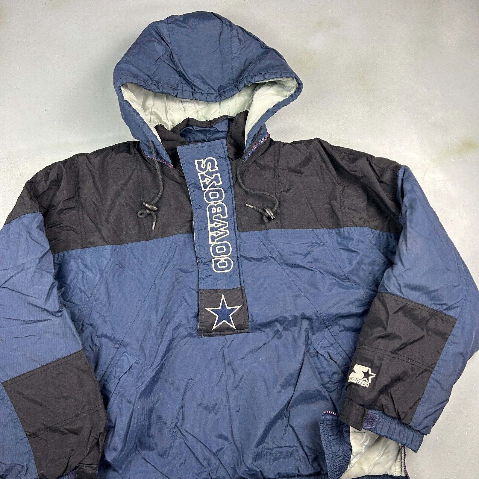 Starter VINTAGE 90s Dallas Cowboys Starter Anorak 1/4 Zip Jacket M Size M / US 6-8 / IT 42-44 - 2 Thumbnail