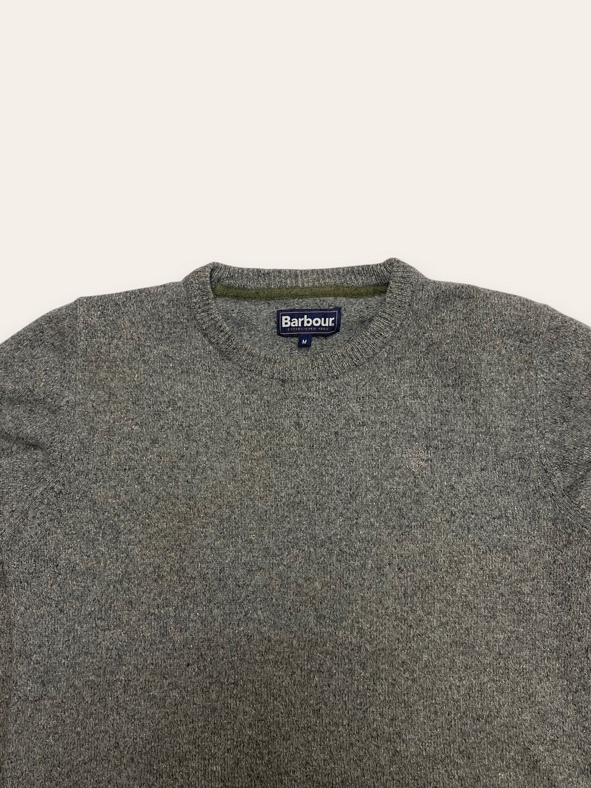 Barbour Vintage BARBOUR Grey Wool Minimalistic Small Logo Sweater Size US M / EU 48-50 / 2 - 2 Thumbnail